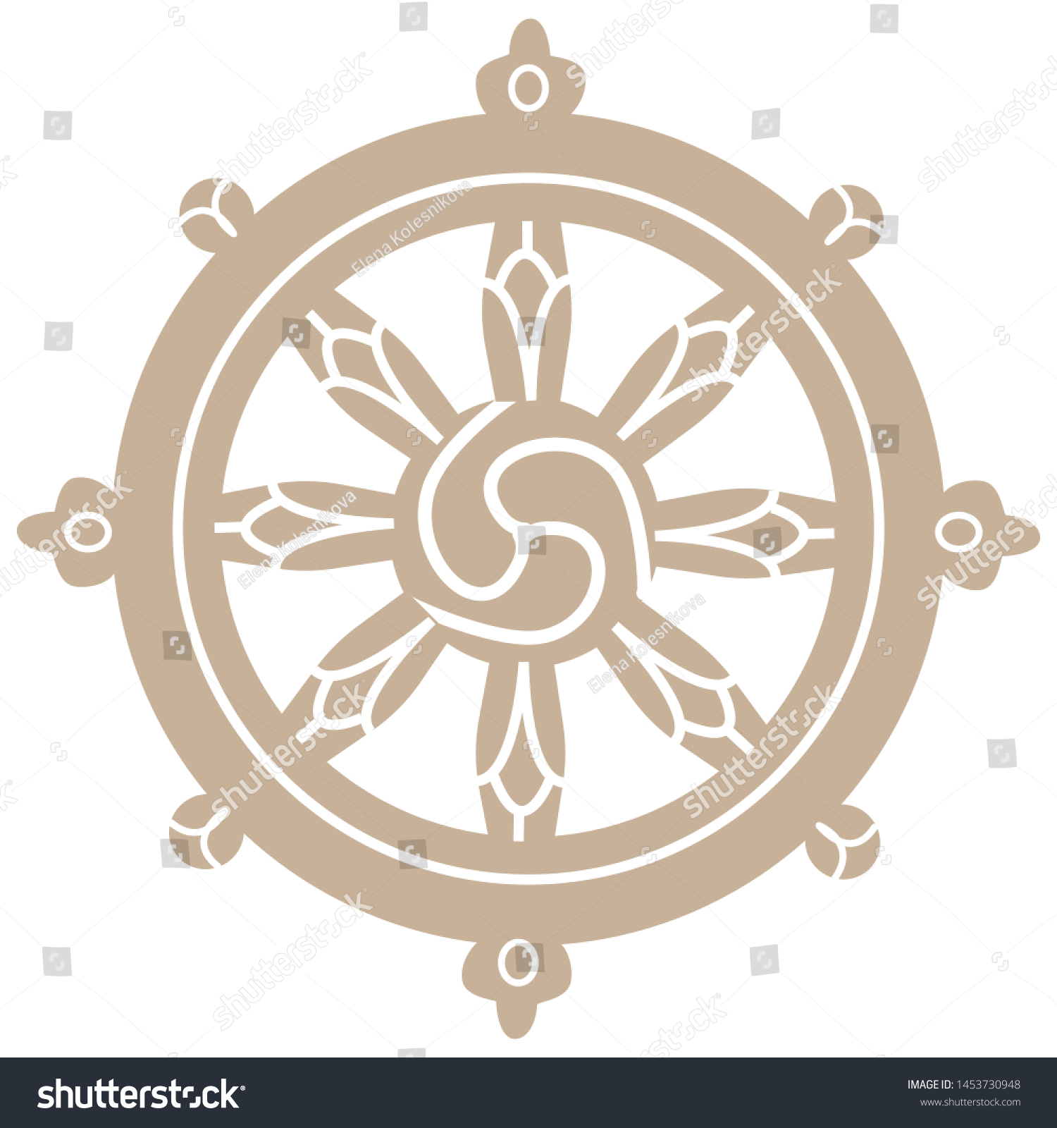 Wheel Symbol Buddhism Vector Illustration Stock Vector (Royalty Free ...