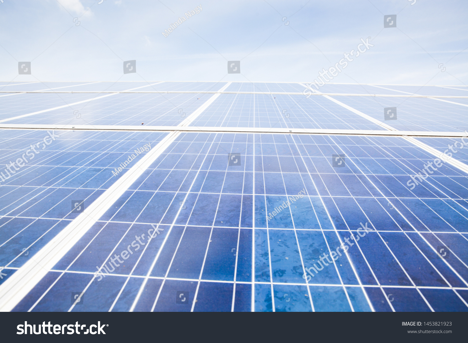 Solar Panels Sunny Sky Blue Solar Stock Photo 1453821923 | Shutterstock