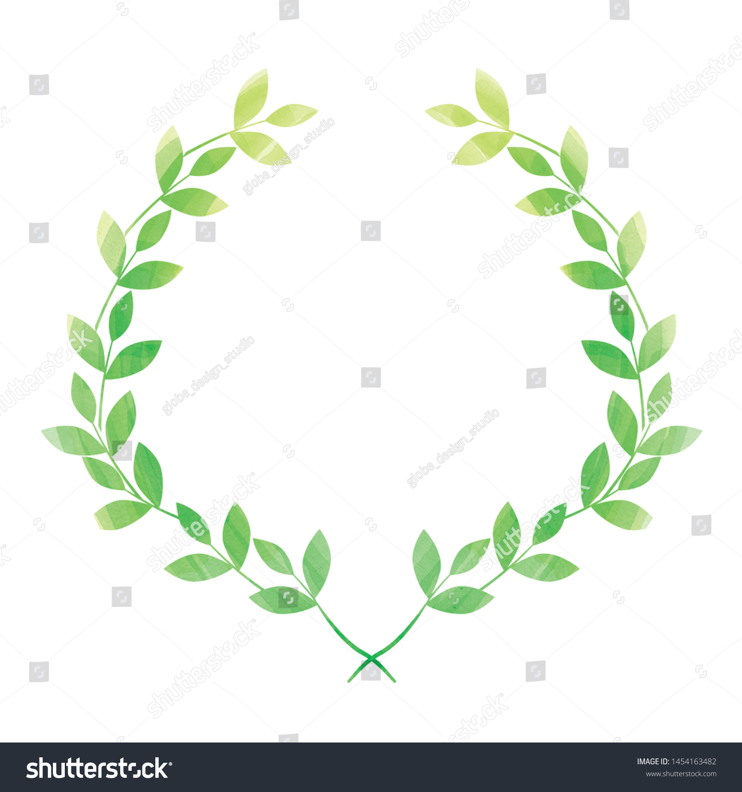 Watercolor Touch Laurel Wreath Illustration Framevector Stock Vector Royalty Free