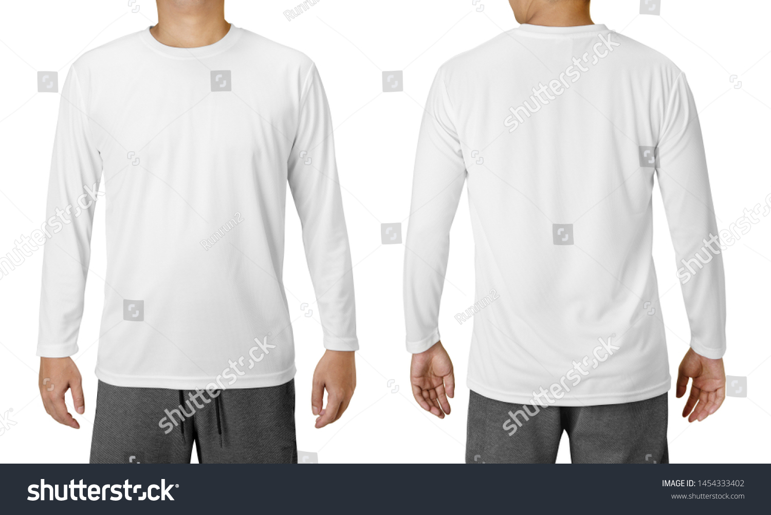 White Long Sleeved Tshirt Design Template Stock Photo 1454333402 ...