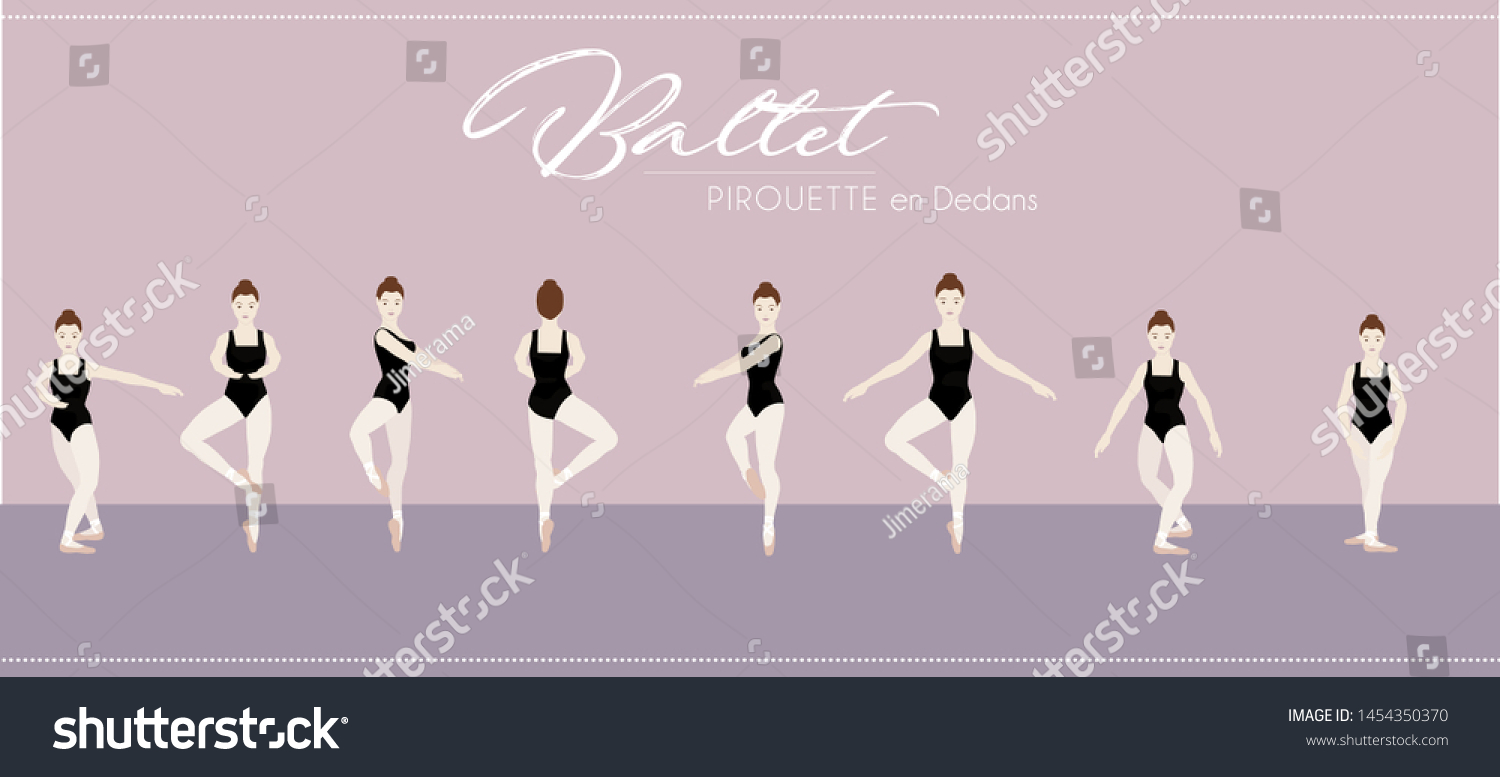 Ballet Pirouette En Dedans Step By Stock Vector (Royalty Free ...