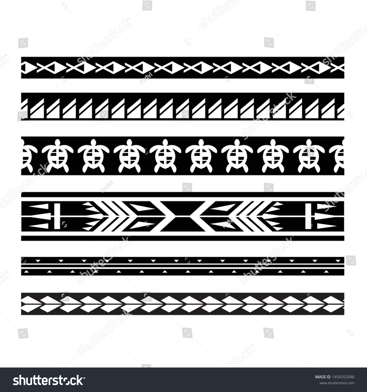 hawaiian tribal pattern black and white