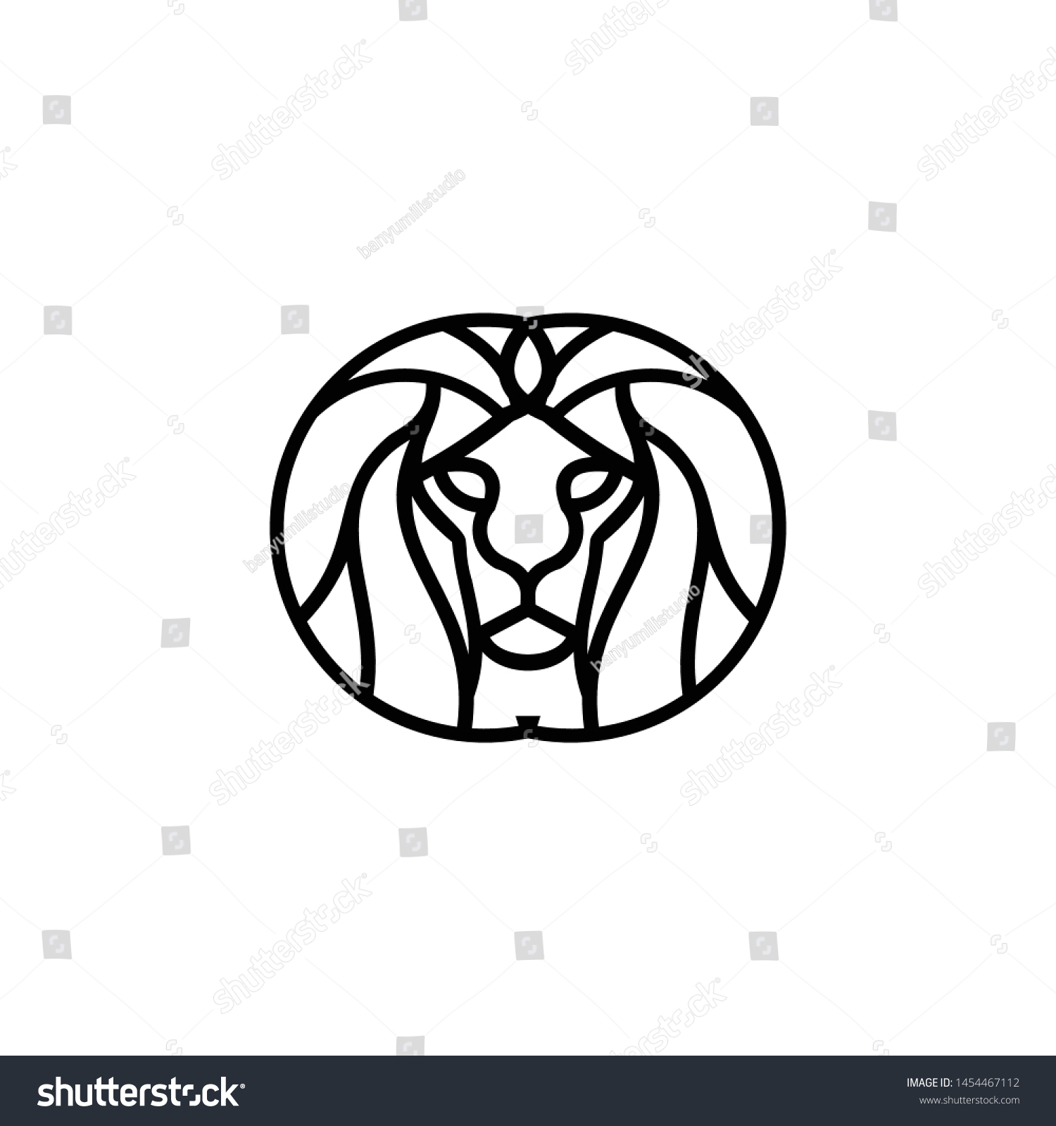 Head Lion Logo Template Stock Vector (royalty Free) 1454467112 