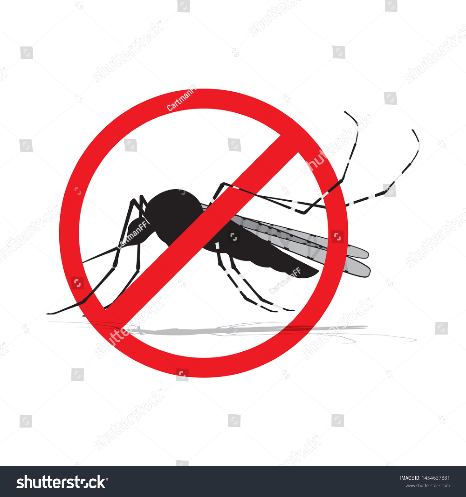 Nature Aedes Aegypti Mosquitoes Stilt Prohibited Stock Vector Royalty Free