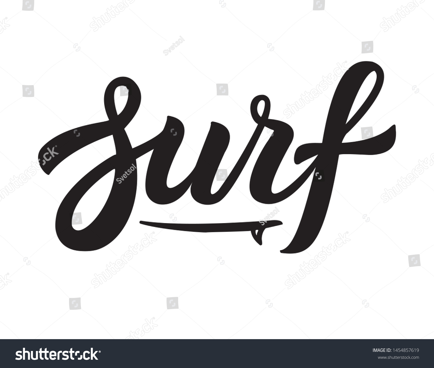 Vector Black Hand Drawn Surf Logo Stock Vector (Royalty Free ...