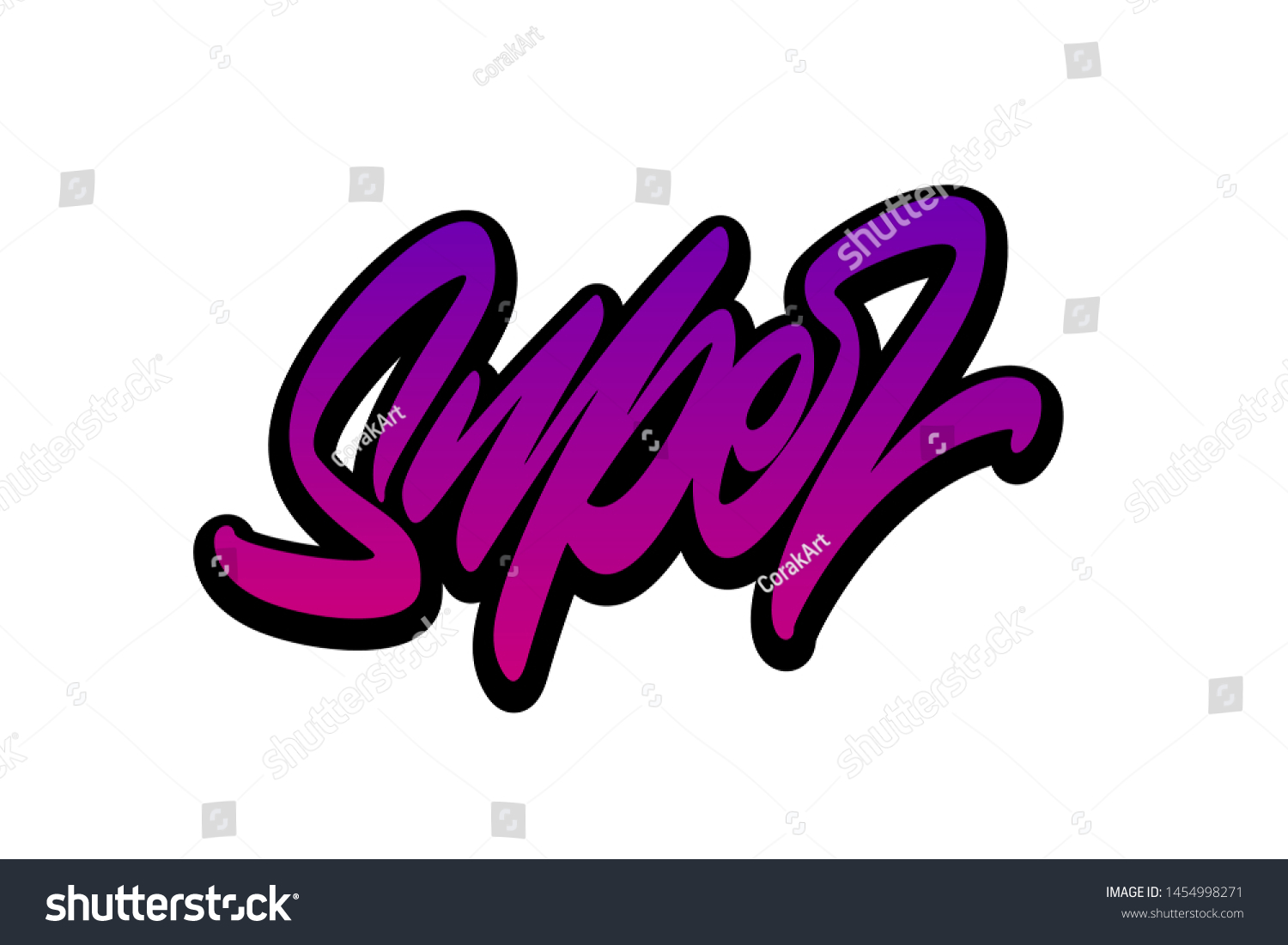 Super Handwritten Vector Lettering Design Vector Stock Vector (royalty 