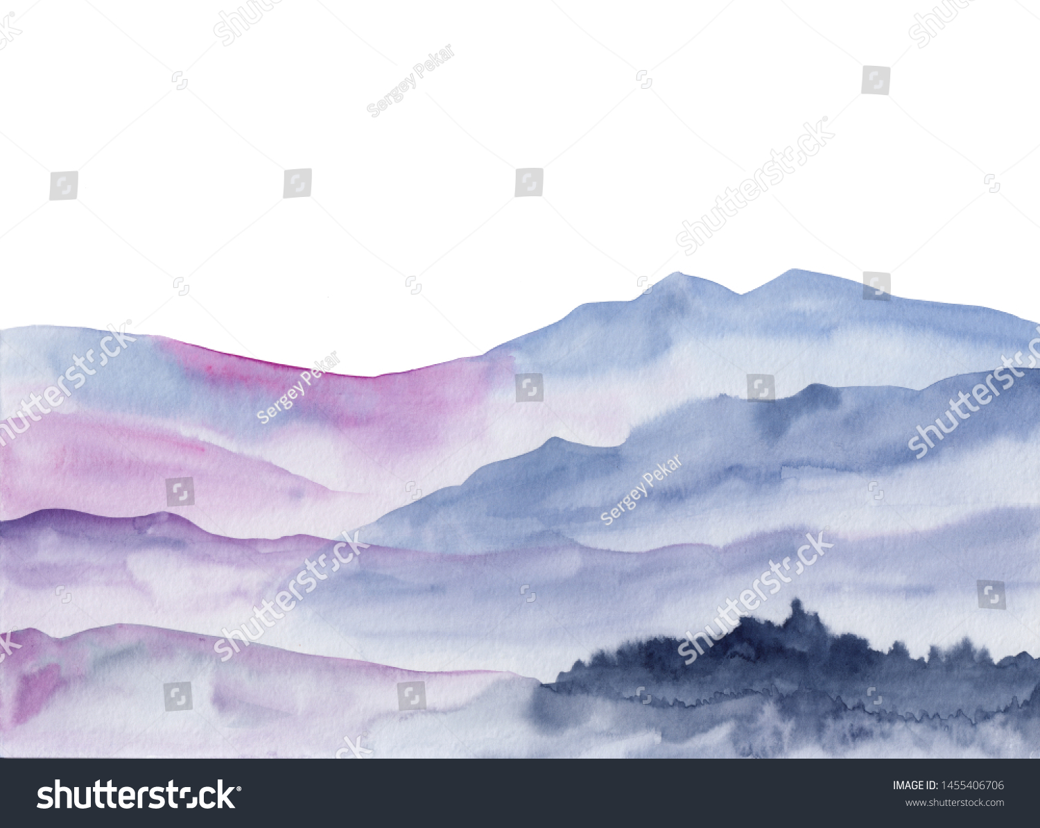 Watercolour Lanscape Art for Sale Serene Mountain House 
