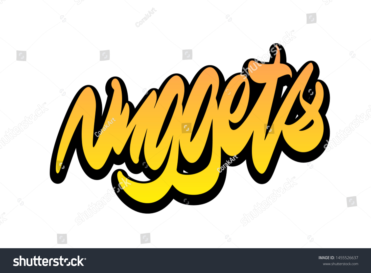 Nuggets Handwritten Vector Lettering Design Vector Stock Vector ...