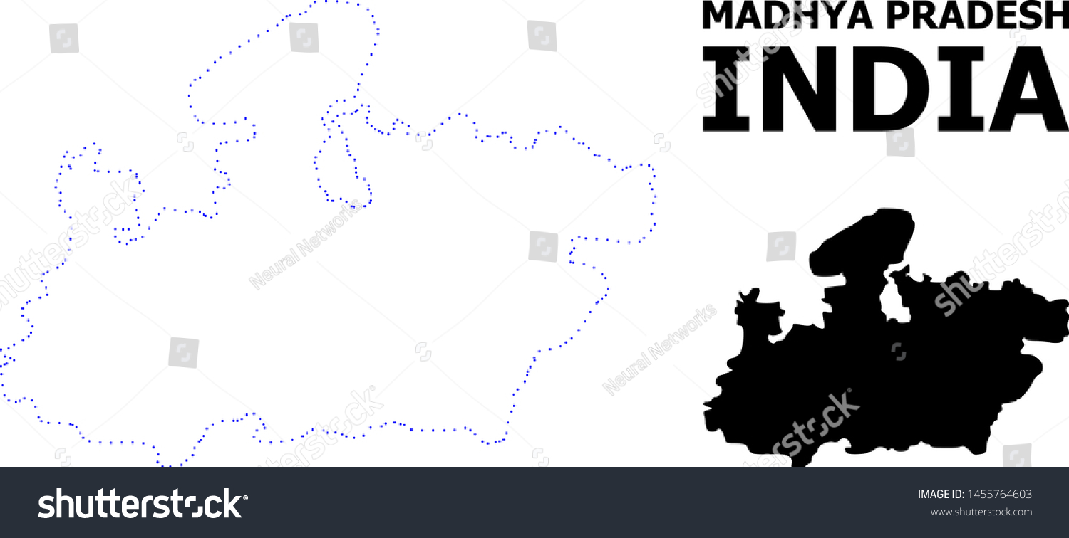 Vector Contour Map Madhya Pradesh State Stock Vector (Royalty Free ...