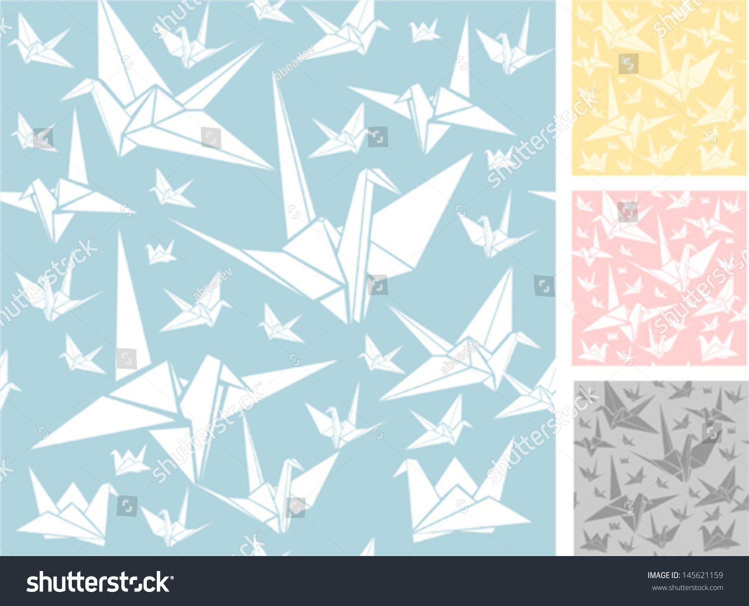 Origami Seamless Pattern Stock Vector (Royalty Free) 145621159 ...