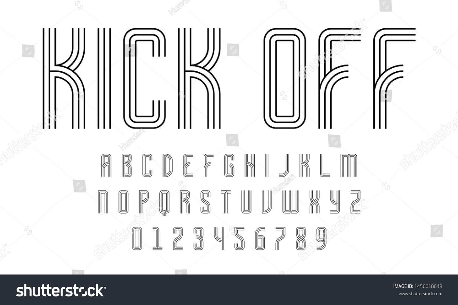 Set Alphabets Font Letters Numbers Modern Stock Vector (Royalty Free ...