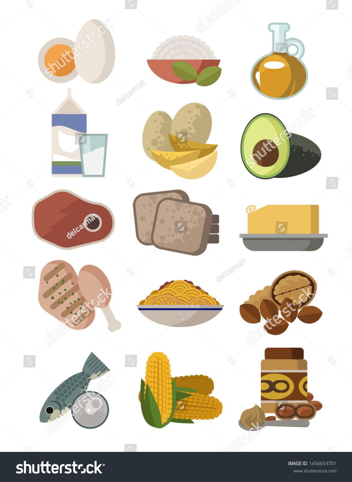 Proteins Carbohydrates Fats Food Macros Nutrients Stock Vector (Royalty ...