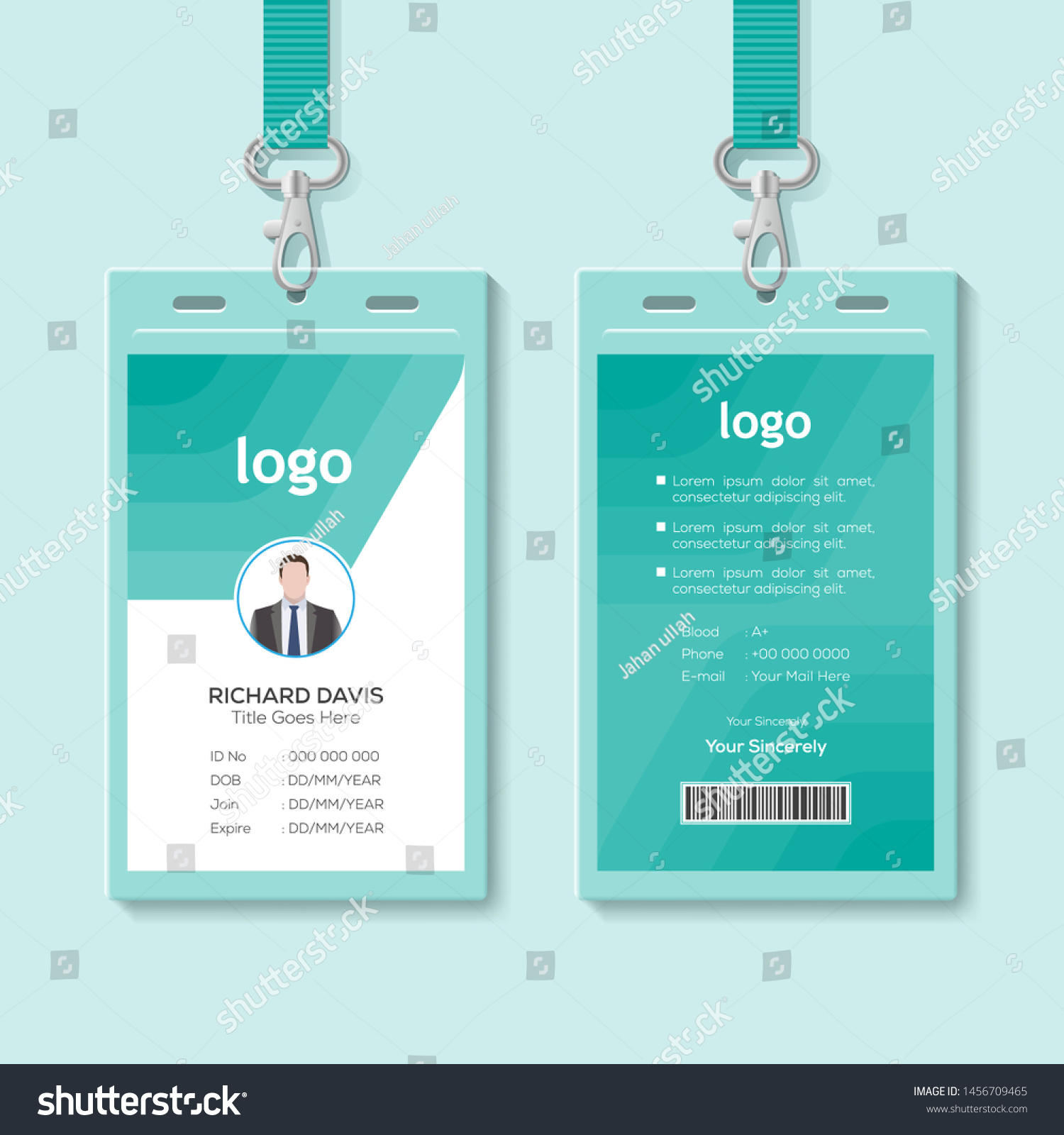 Identification Card Vector Illustration Blank Plastic Stock Vector ...