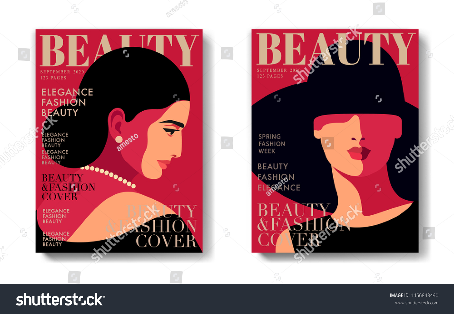 Two Variants Fashion Magazine Cover Designs Stock Vector (Royalty Free ...