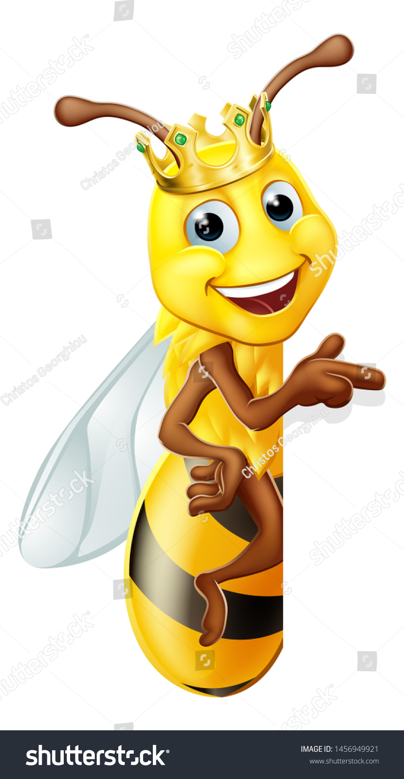 Queen King Bumble Bee Cartoon Character Stock Illustration 1456949921 ...