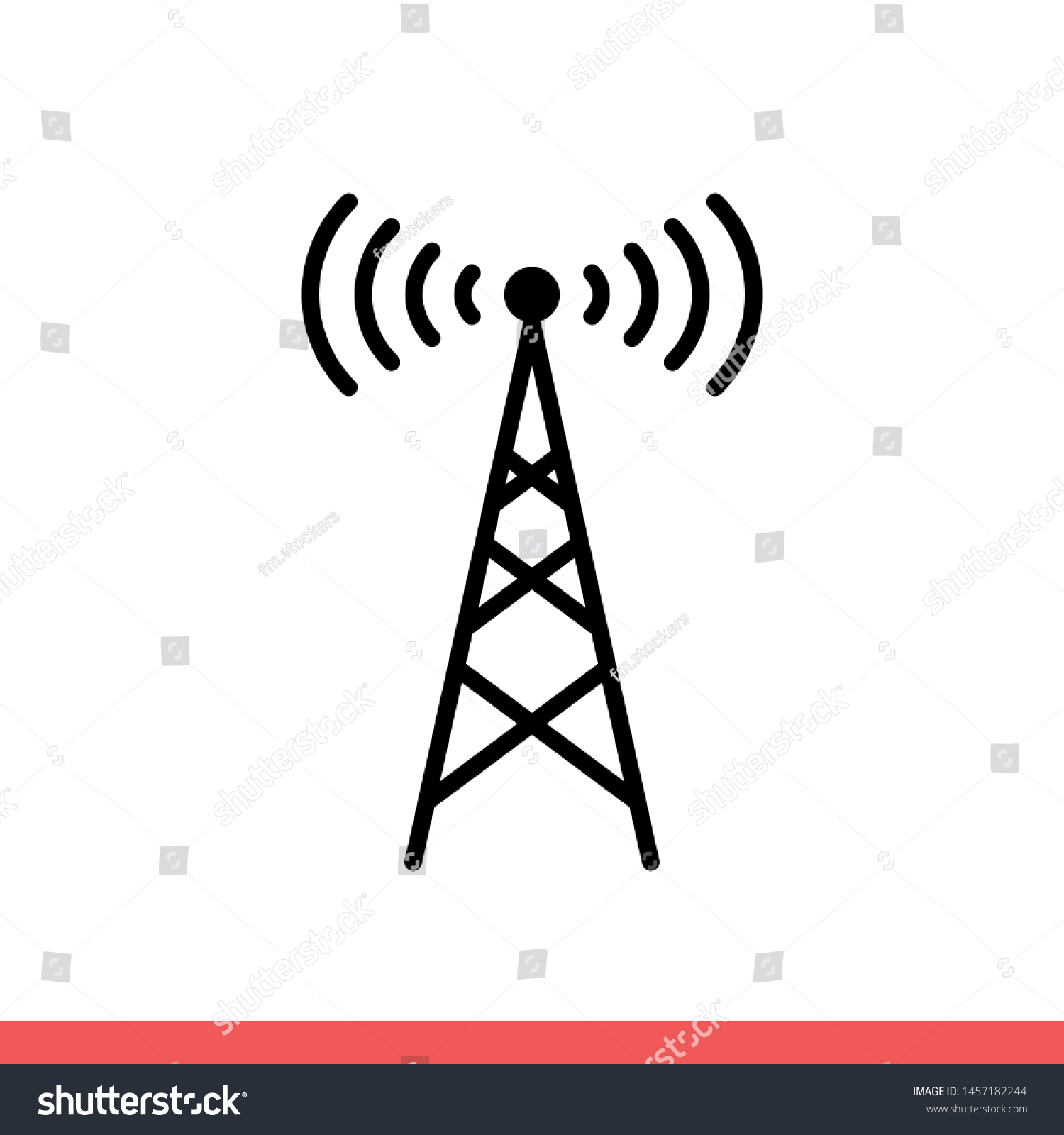 Radio Tower Vector Icon Transmitter Antenna Stock Vector (Royalty Free ...