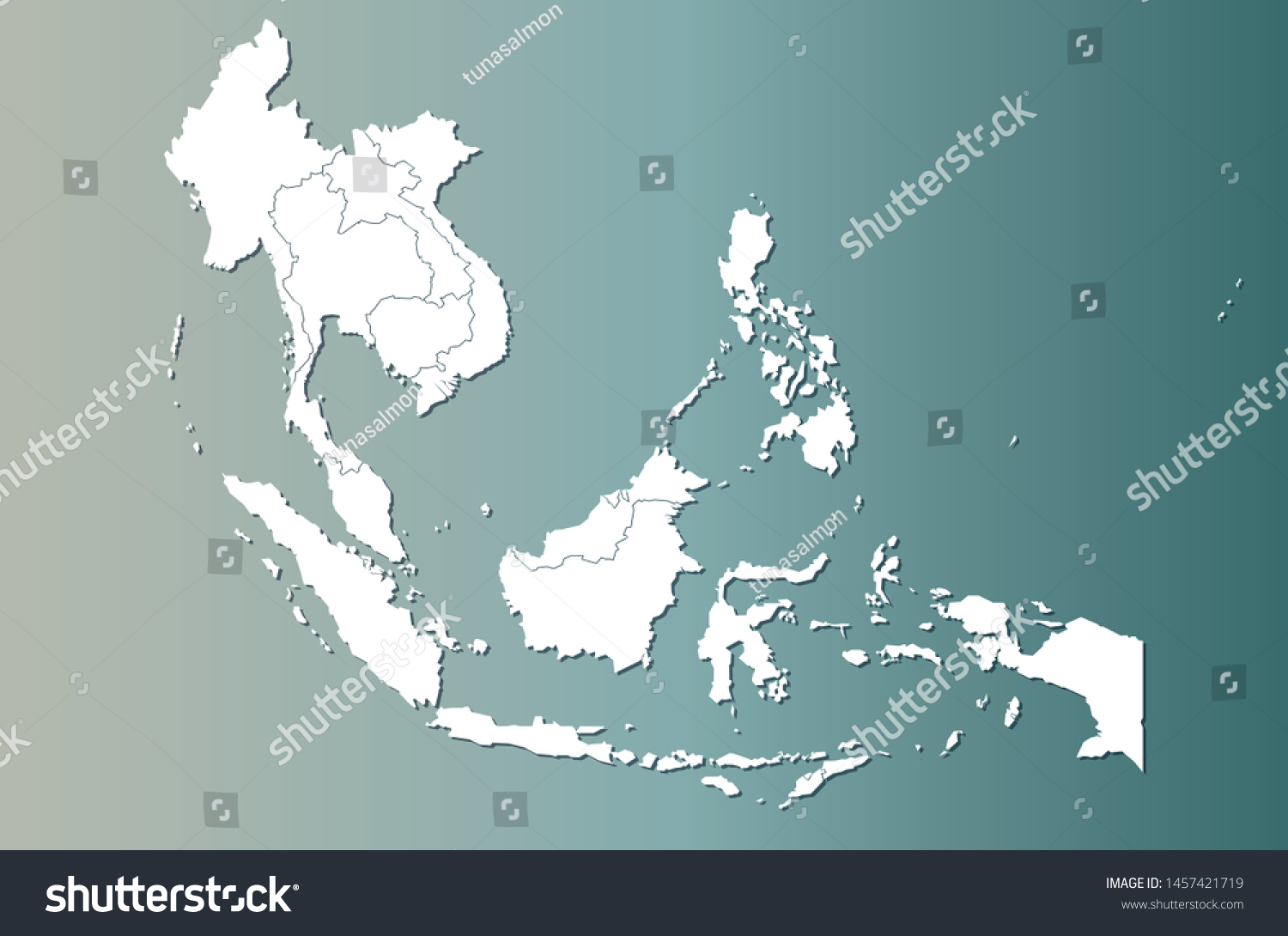 Graphic Vector Map South Asia Countries Stock Vector (Royalty Free ...