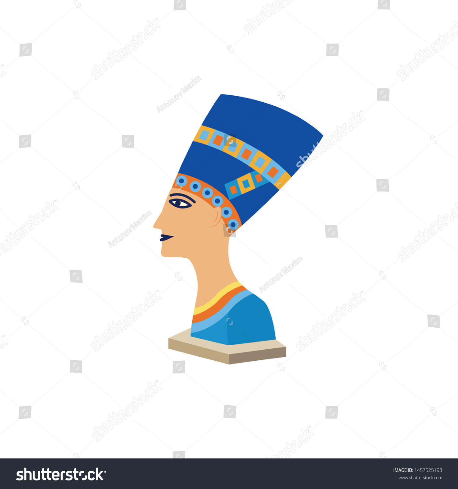 Egyptian Queen Nefertiti Famous Ancient Egyptian Stock Vector (Royalty ...