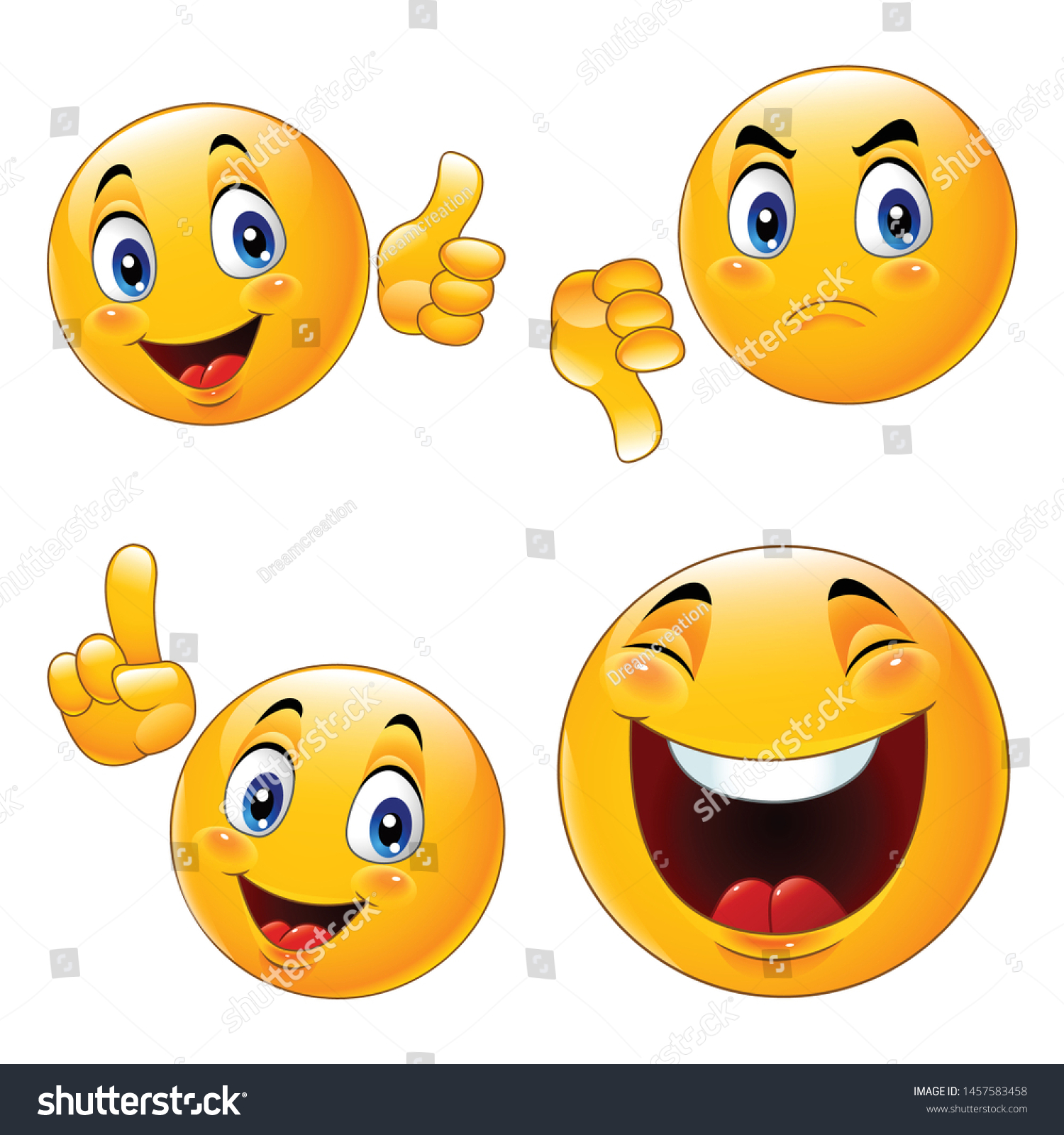 Cartoon Smiley Emoticon Illustration Collections Stock Vector (Royalty ...