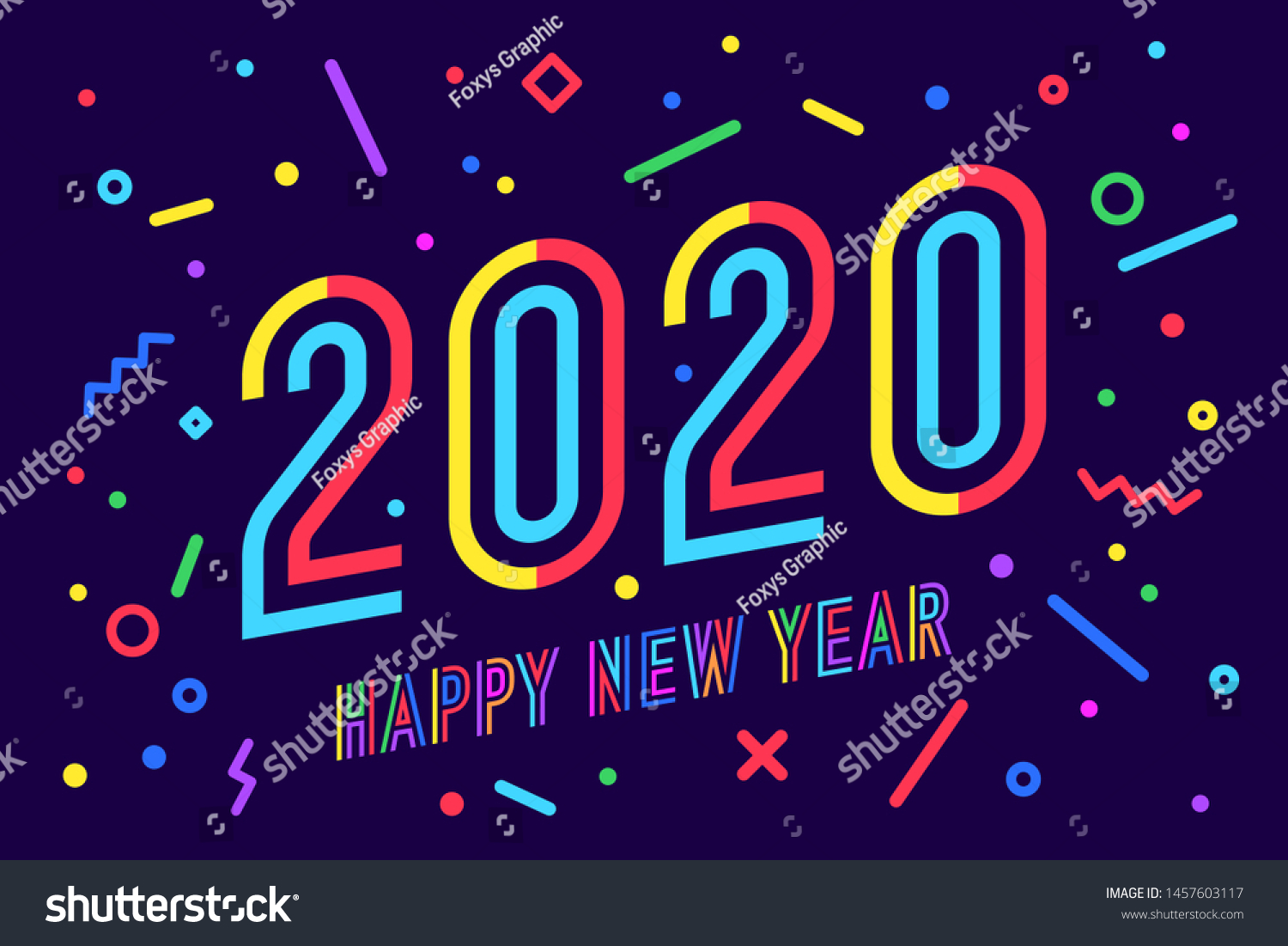 2020 Happy New Year Greeting Card Stock Vector (Royalty Free ...