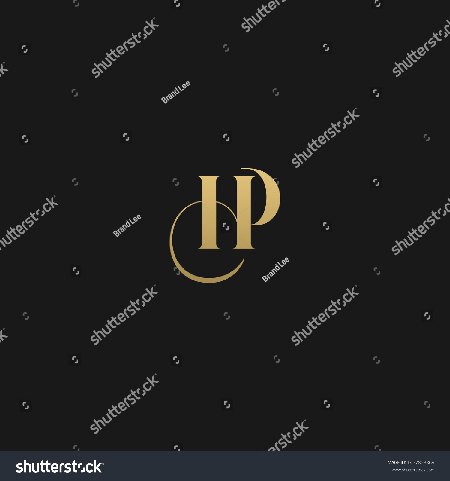 Luxurious Trendy Monogram Hp Initial Based Stock Vector (Royalty Free ...