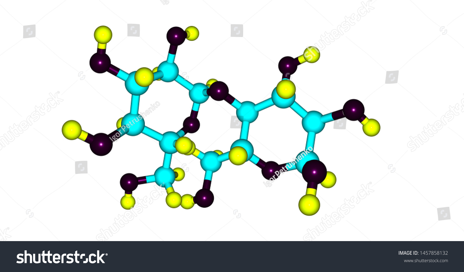 Starch Polysaccharide Simplest Form Starch Linear Stock Illustration 