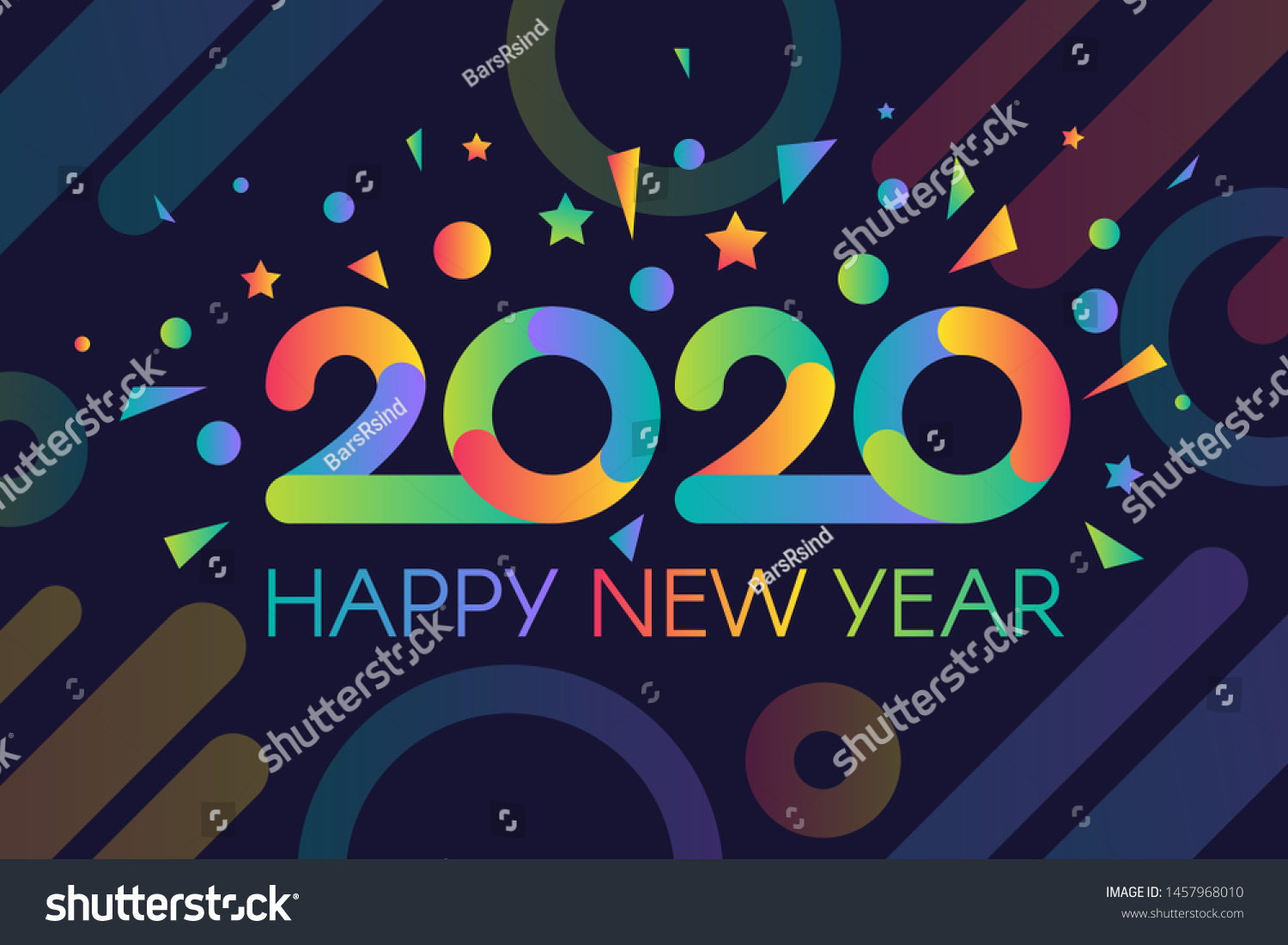 2020 New Year Banner Template Flamboyant Stock Vector (Royalty Free ...