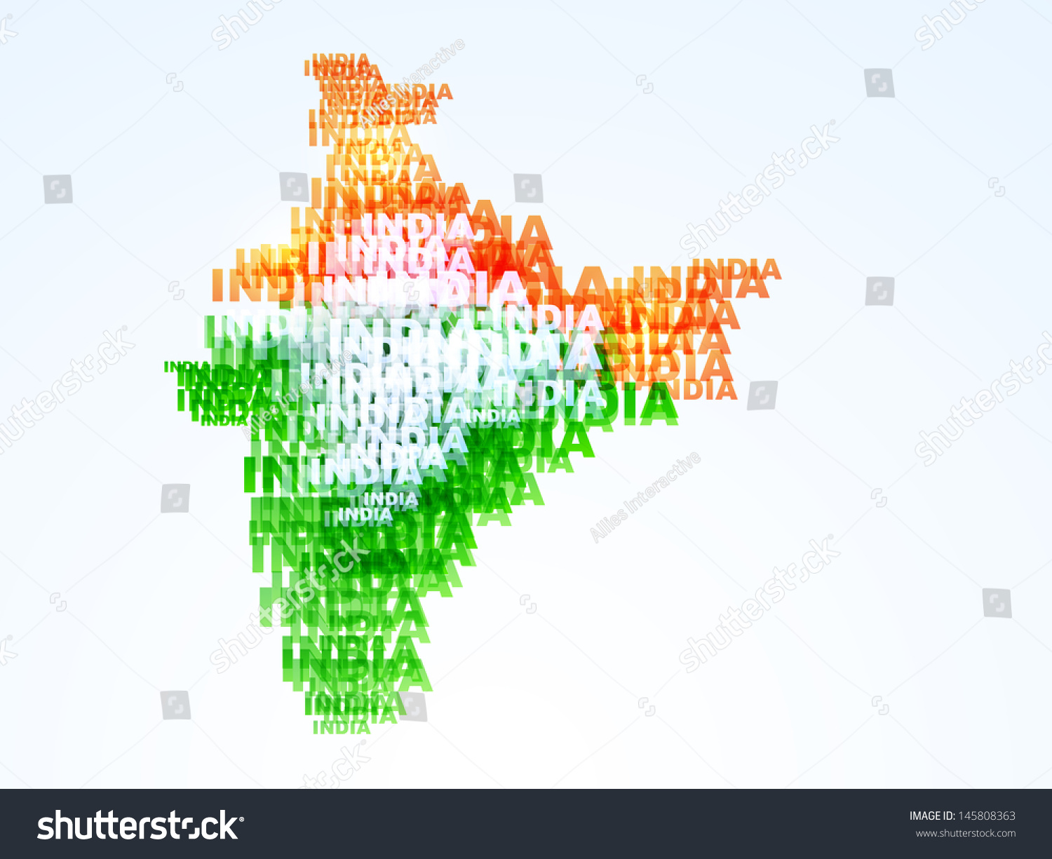 Republic India Map Made By India Stock Vector (Royalty Free) 145808363 ...