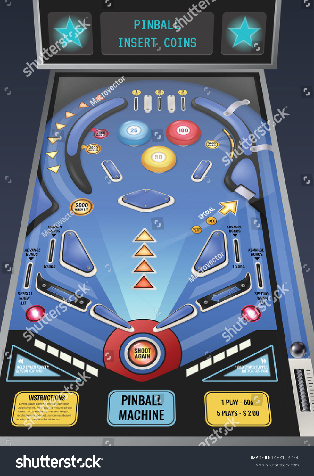 Pinball Slot Machine Waiting Coins Realistic Stock Vector (Royalty Free Pinball Slot Machine Waiting Coins Realistic Stock Vector (Royalty Free
