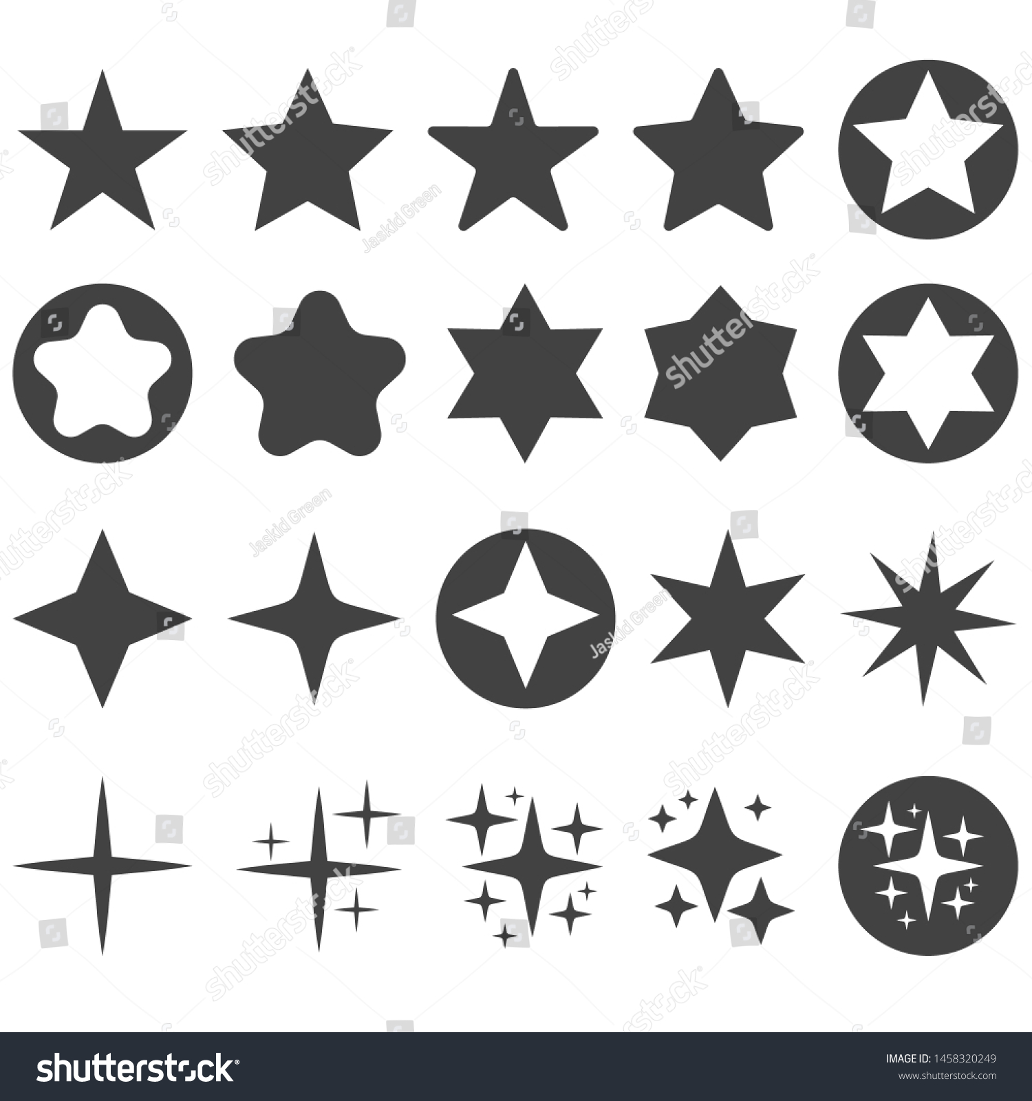 Gray Stars Sparkles Simlpe Rating Icon Stock Vector (Royalty Free ...