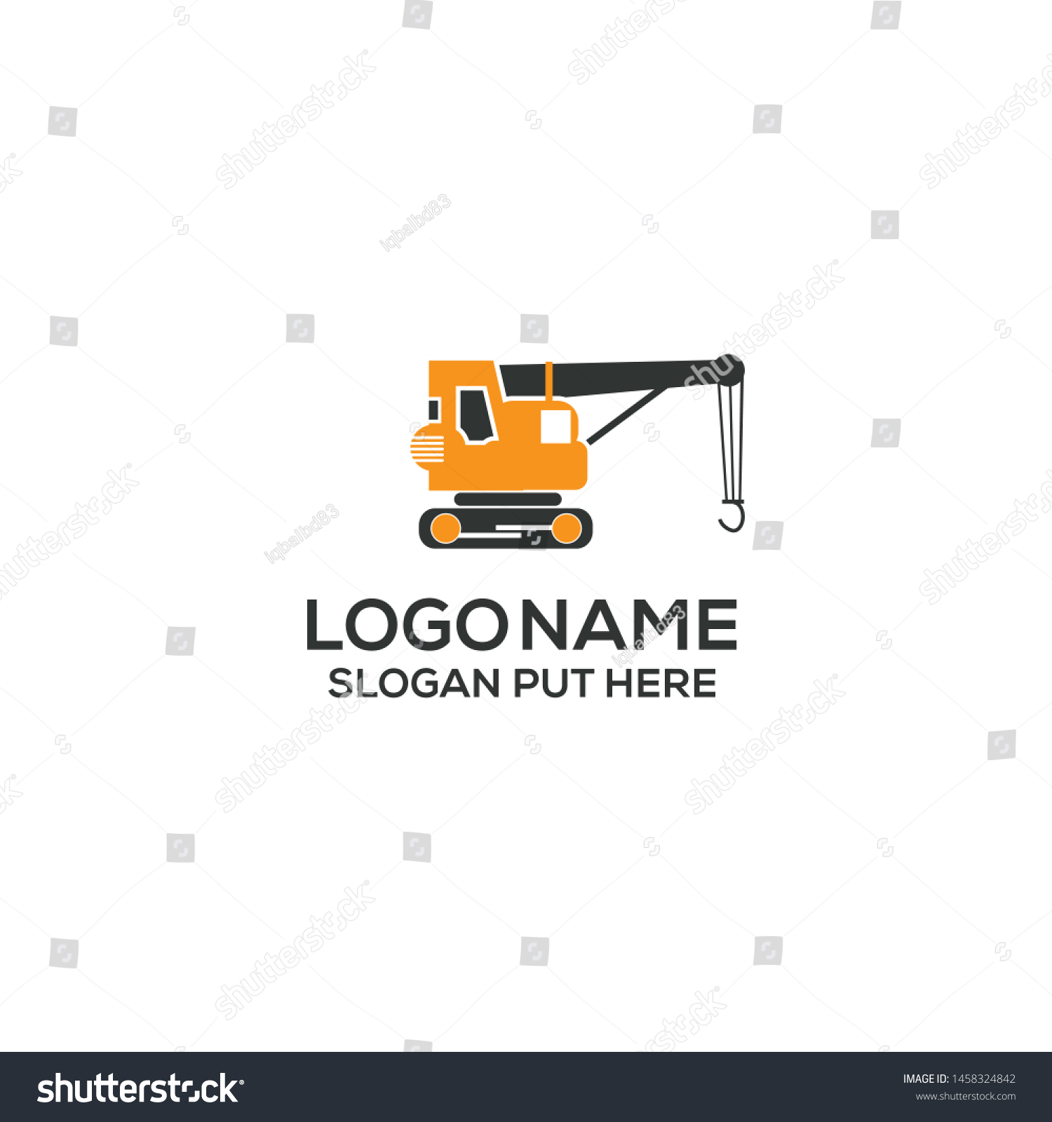 Crane Construction Logo Design Template Stock Vector (Royalty Free ...