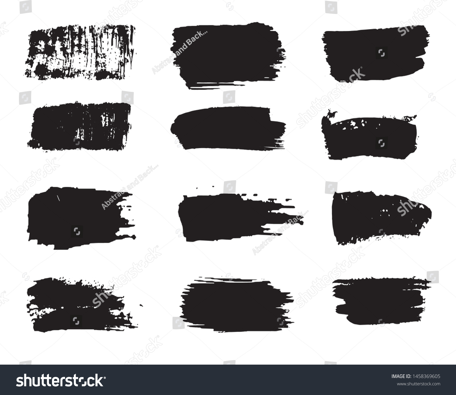 Collection Paint Strokes Vector Grunge Abstract Stock Vector (Royalty ...