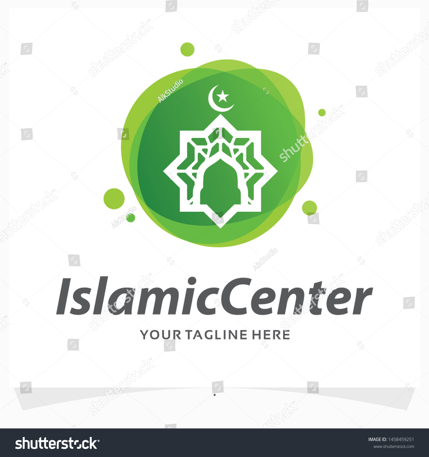 Islamic Center Logo Design Template Stock Vector (Royalty Free ...