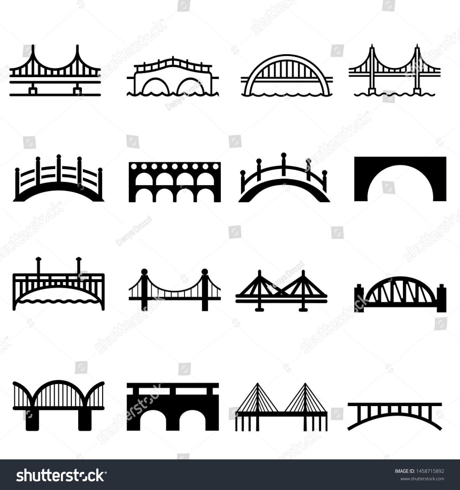 Bridge Icon Vector Set Bridge Icon Stock Vector (Royalty Free ...