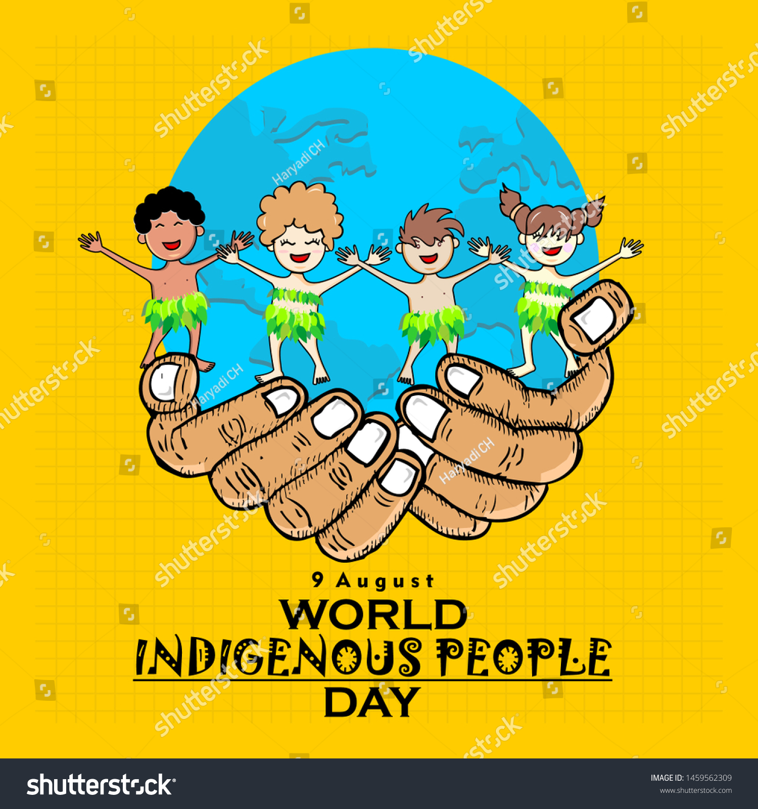 World Indigenous People Day Poster เวกเตอร์สต็อก (ปลอดค่าลิขสิทธิ์