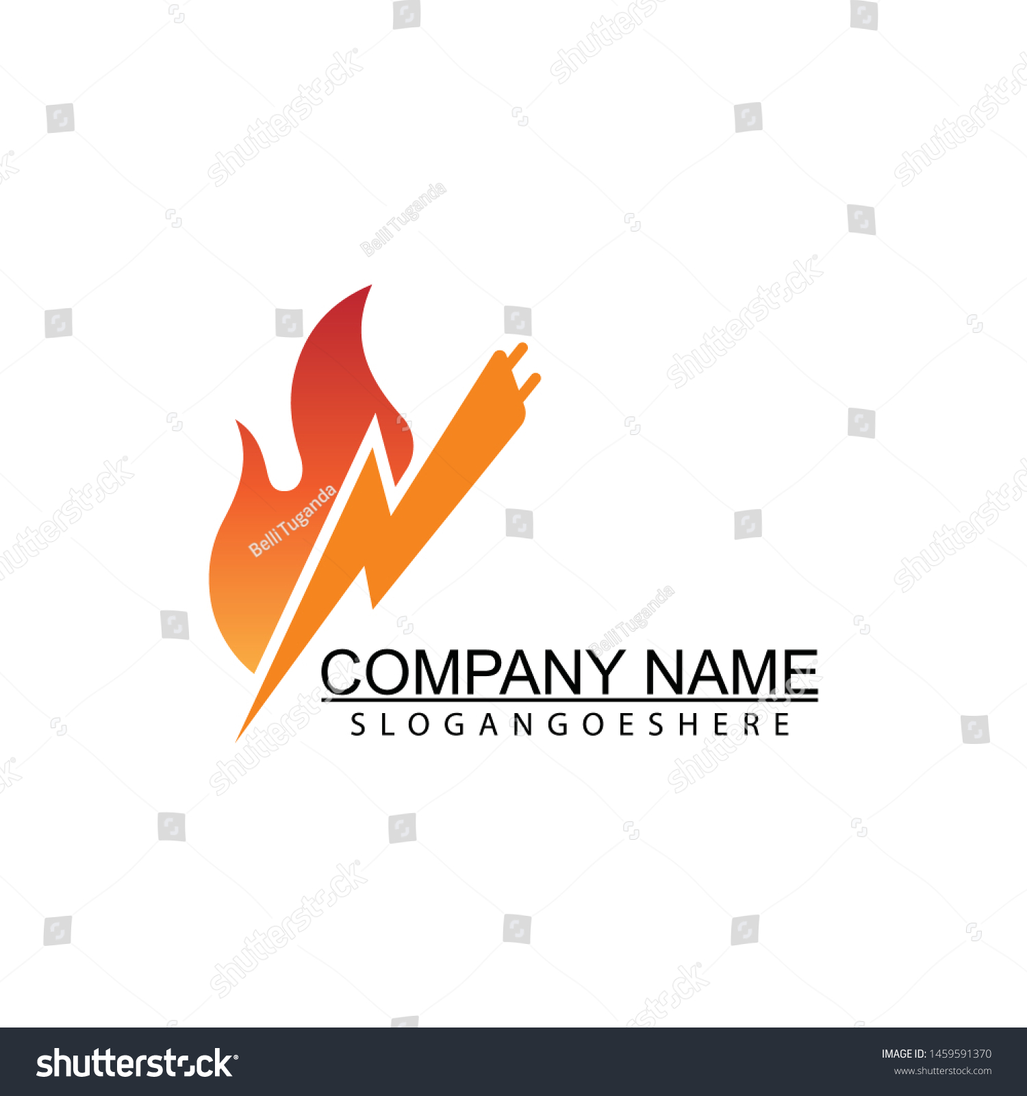 Lightning Flame Vector Logo Template Concept Stock Vector (Royalty Free ...