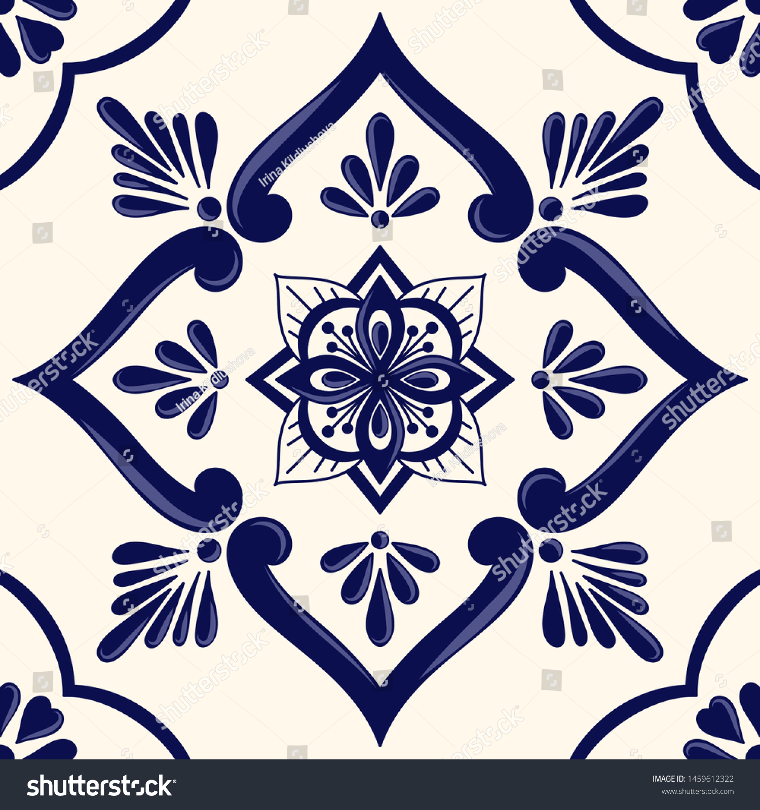 Mexican Tile Pattern Vector Seamless Ceramic Stock Vector (Royalty Free ...