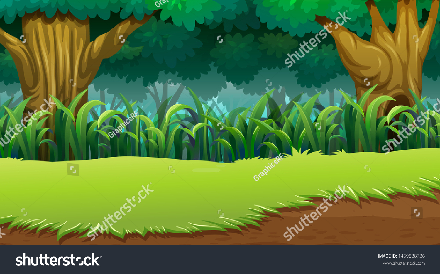 Empty Background Nature Scenery Illustration Stock Vector (Royalty Free ...