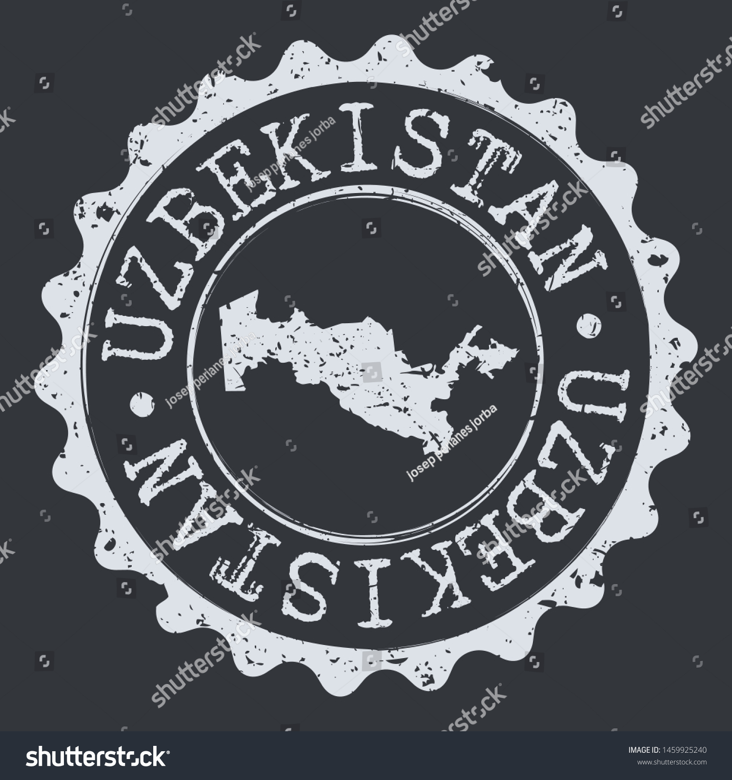 Uzbekistan Seal Silhouette Postal Passport Stamp Stock Vector (Royalty ...