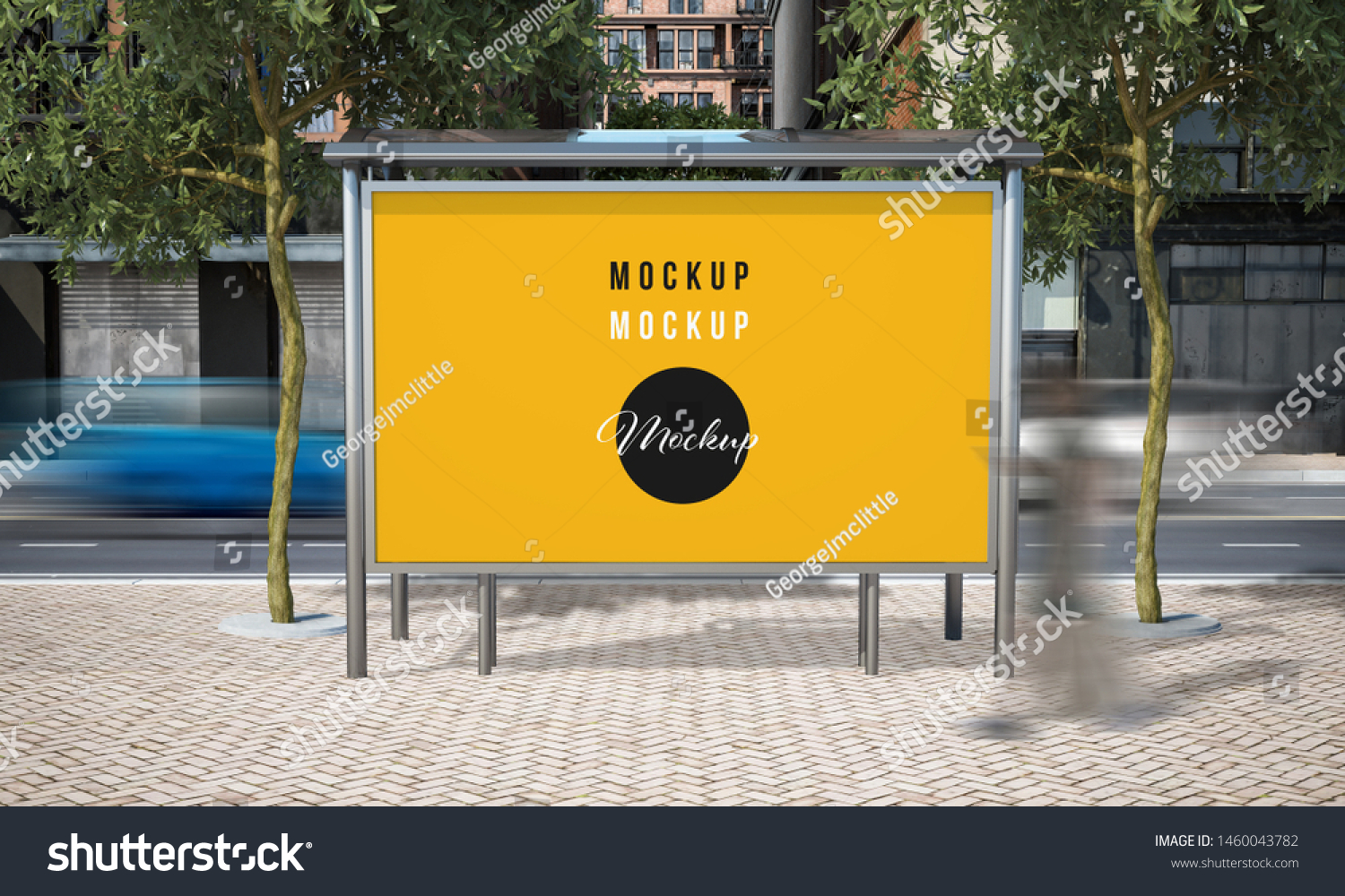 Billboard Bus Stop Mockup 3d Rendering Stock Illustration 1460043782 ...