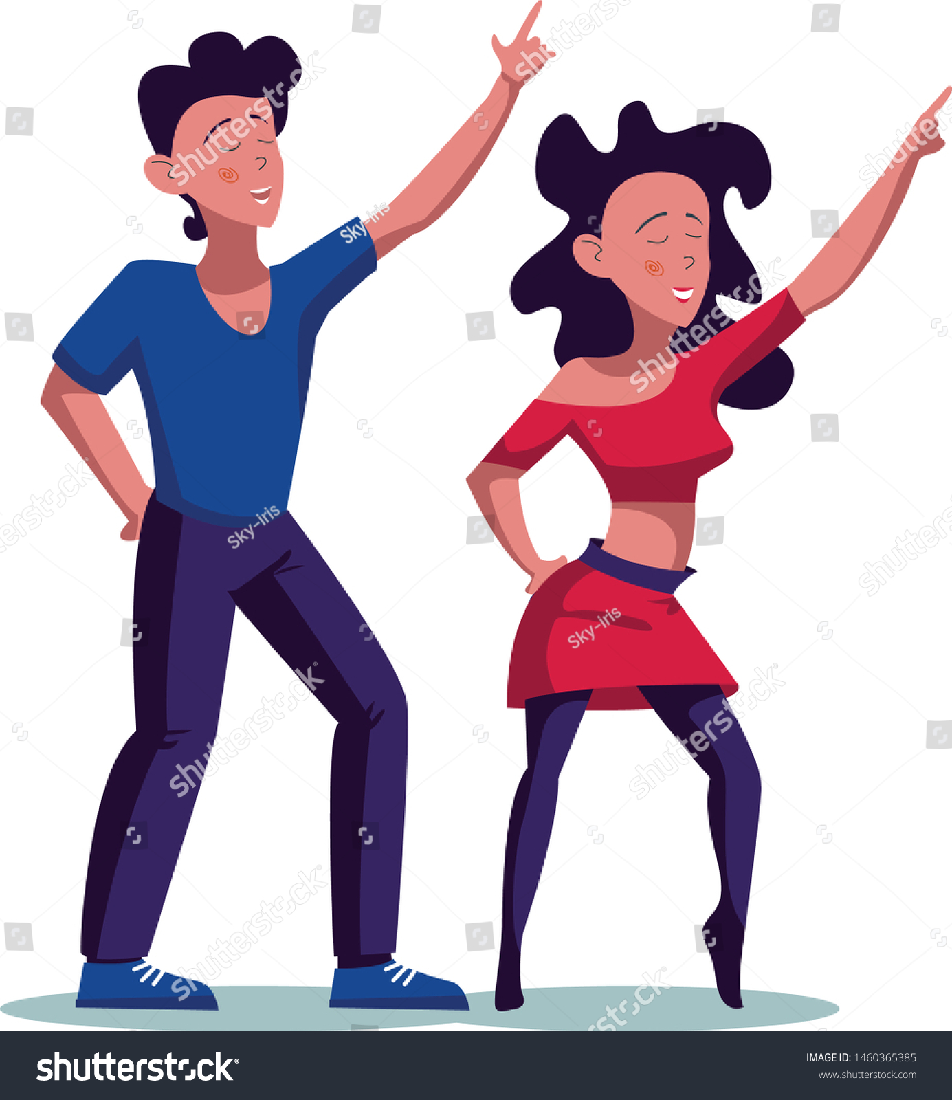 Young Couple Dancing Club Dance Vector Stock Vector (Royalty Free ...