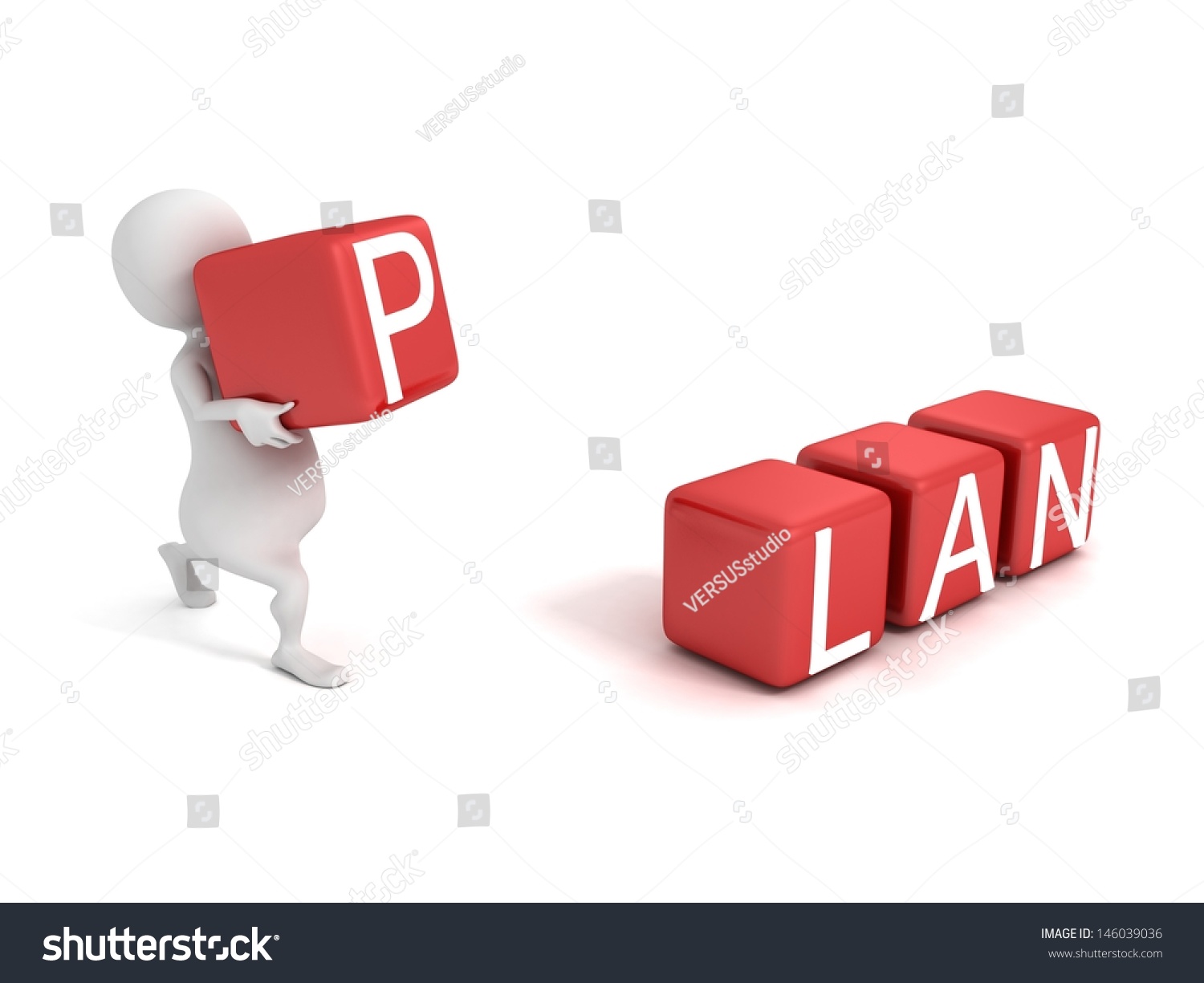 3d Man Concept Red Plan Letters Stock Illustration 146039036 | Shutterstock