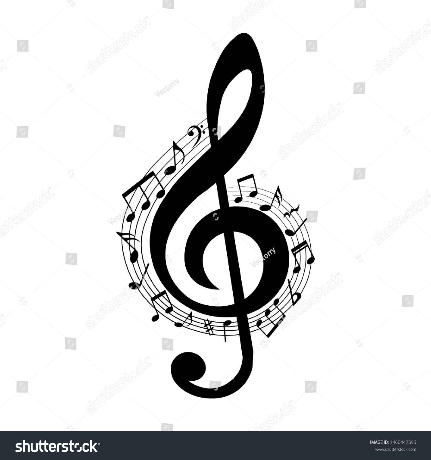 Music Notes Swirl Vector Illustration Stock Vector (Royalty Free ...