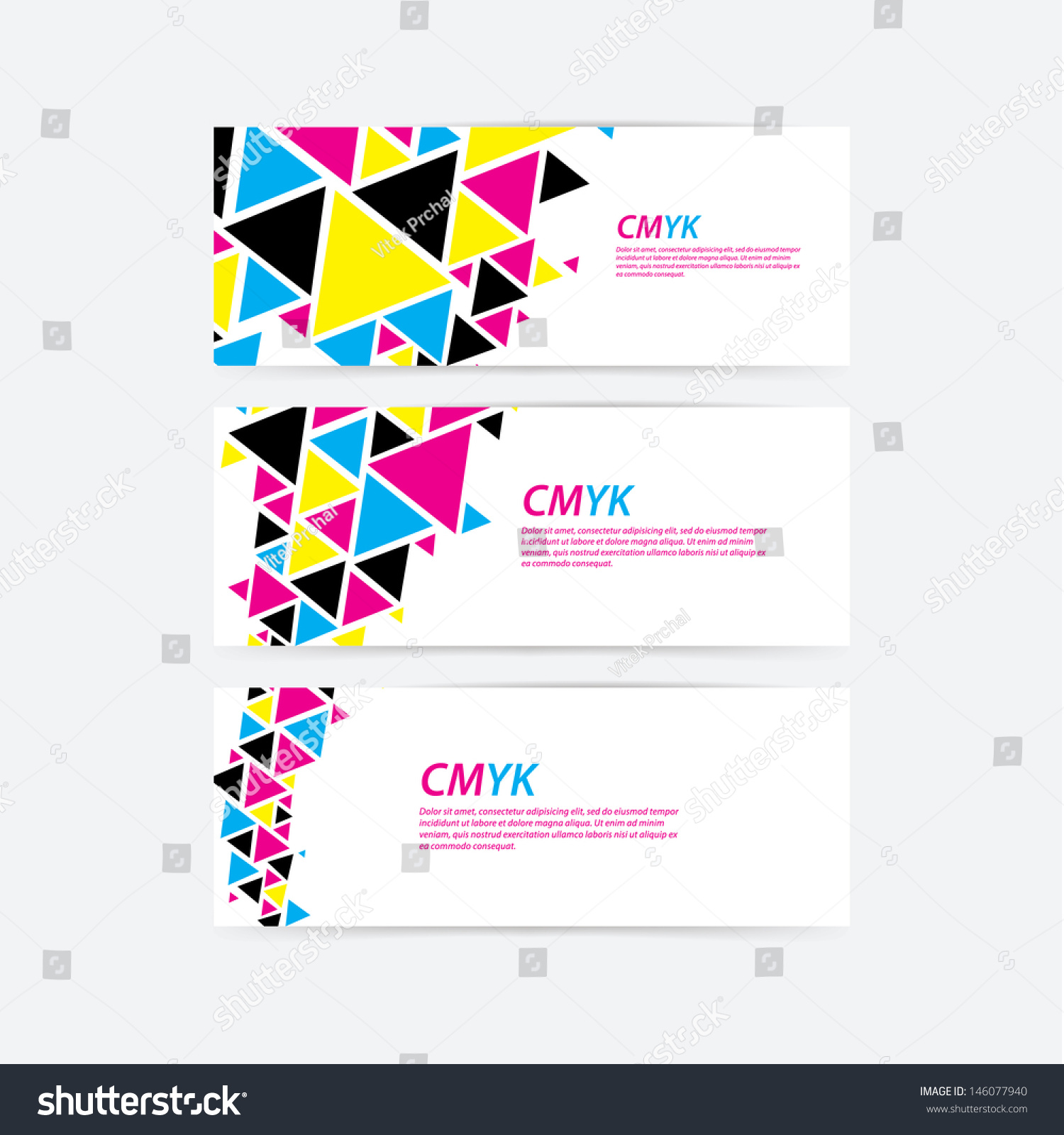 Cmyk Color Profile Abstract Triangle Flow Stock Vector (Royalty Free ...