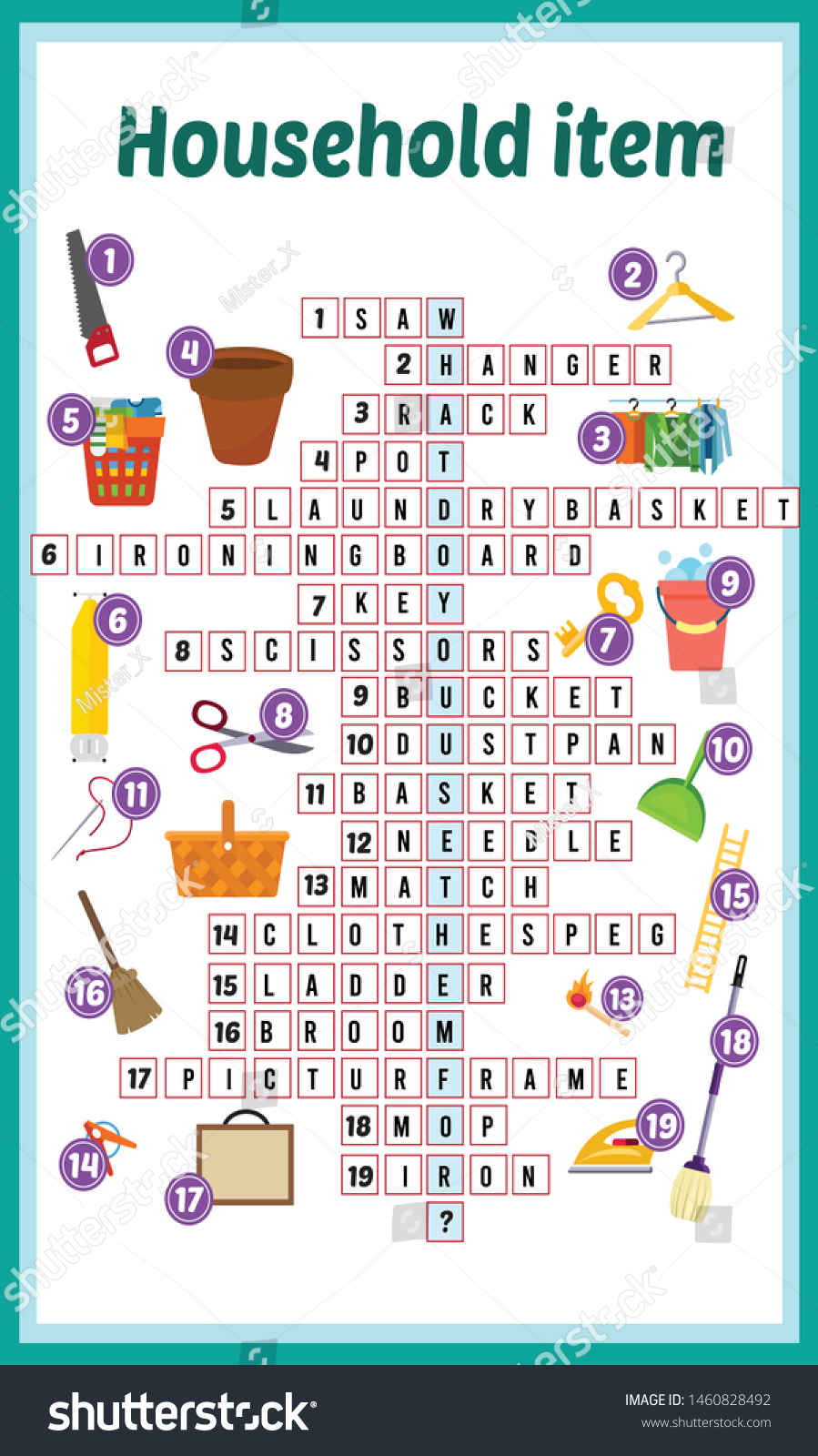 Vector Illustration Puzzle Crossword Household Stock Vector (Royalty Vector Illustration Puzzle Crossword Household Stock Vector (Royalty