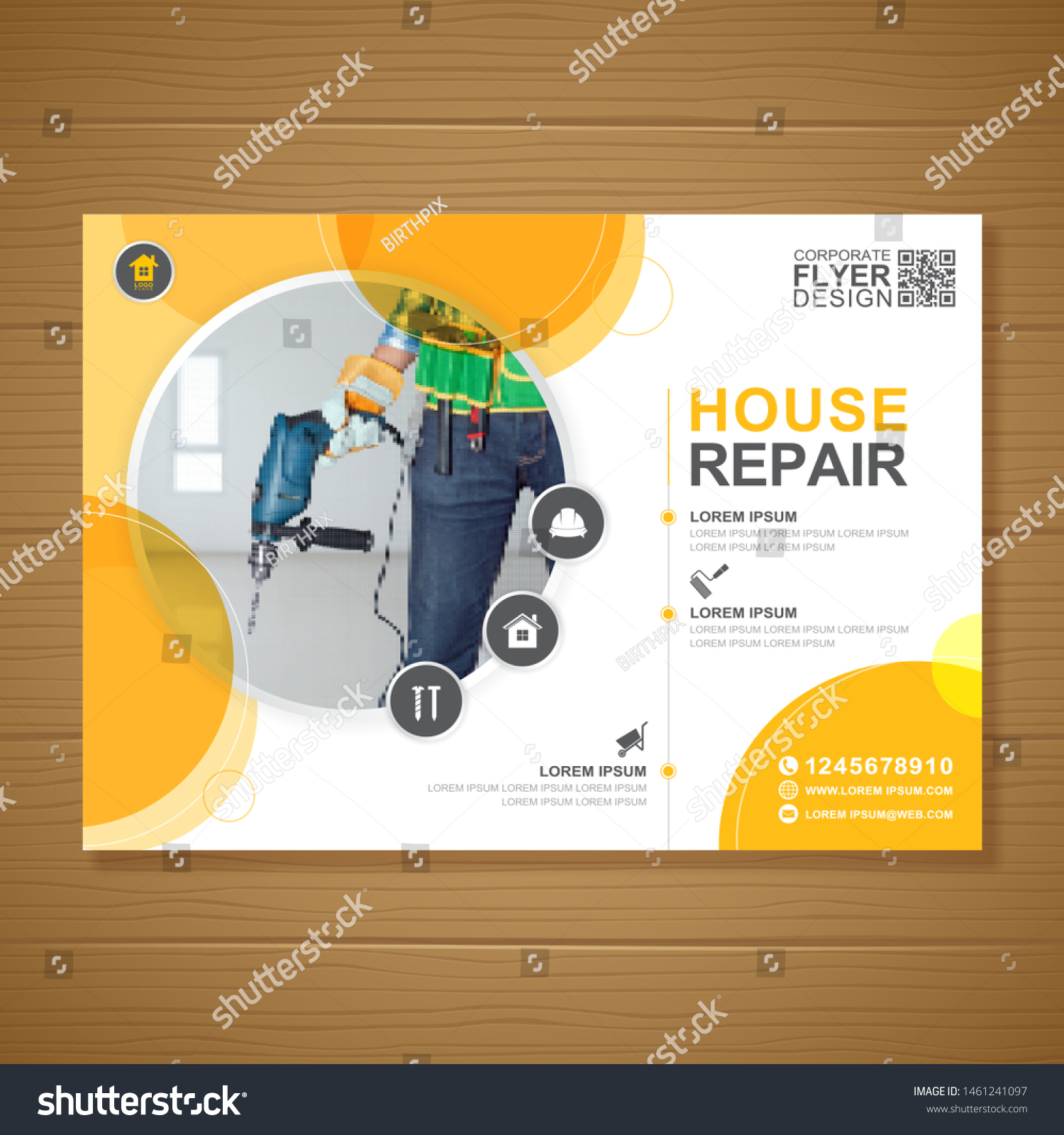 Corporate Construction Tools Cover A4 Template Stock Vector (Royalty ...