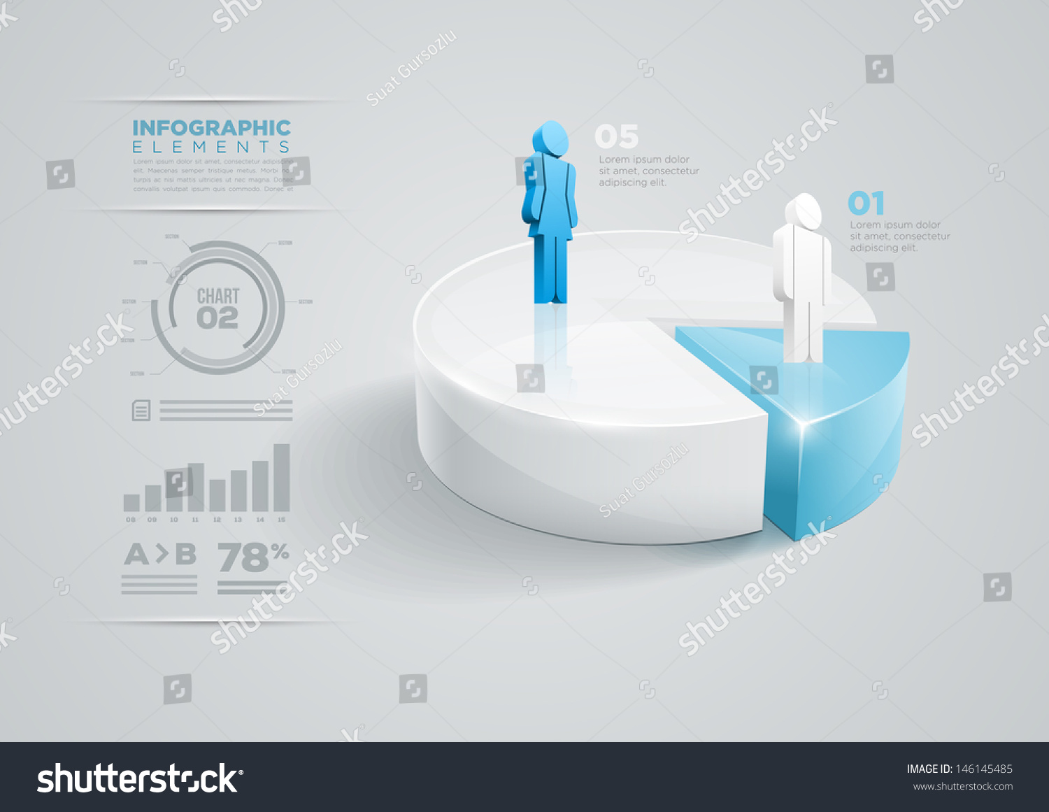 Vector Pie Chart Infographic Design Template Stock Vector (Royalty Free