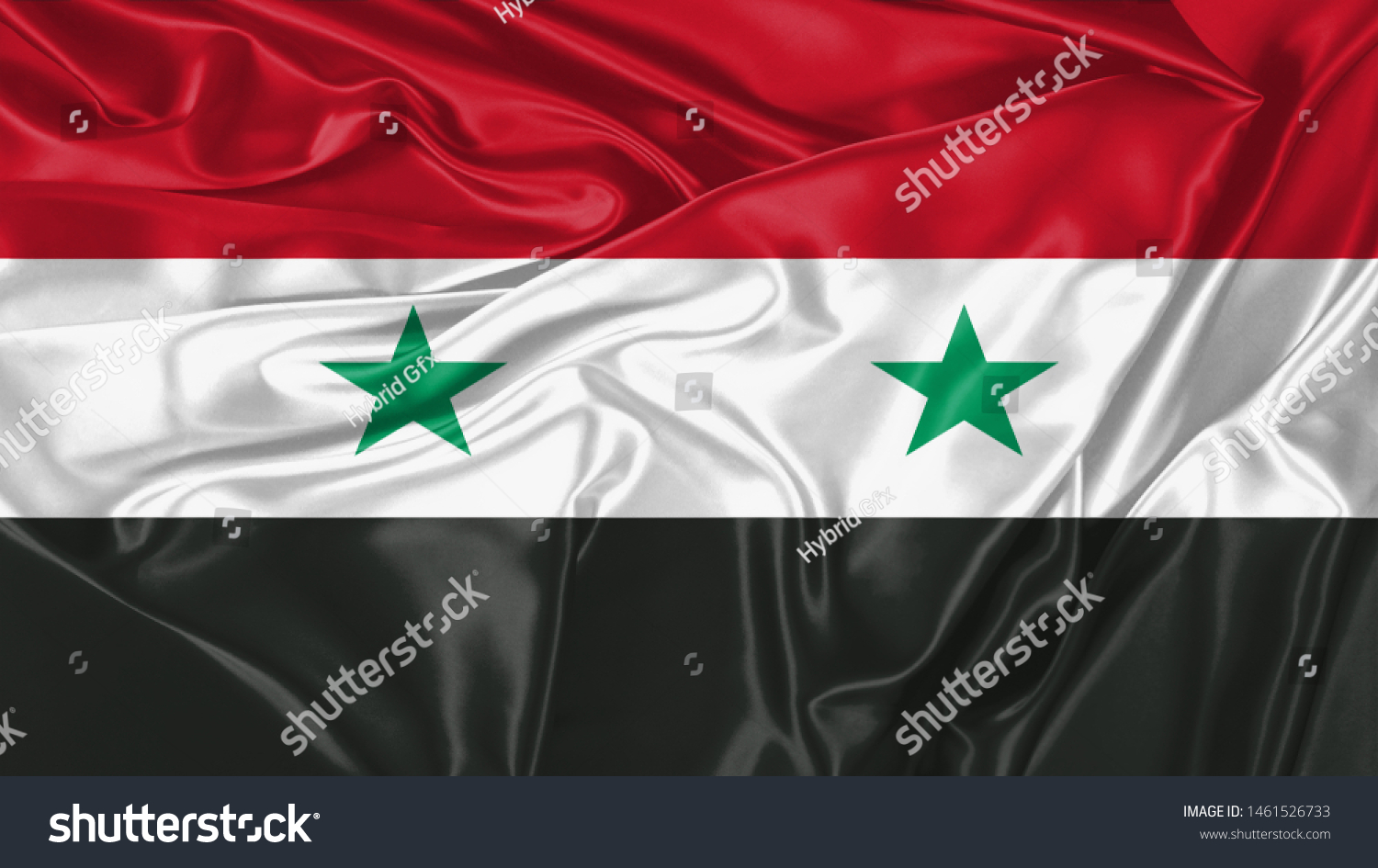 Syria Flag Silk Flag Syria Fabric Stock Photo 1461526733 