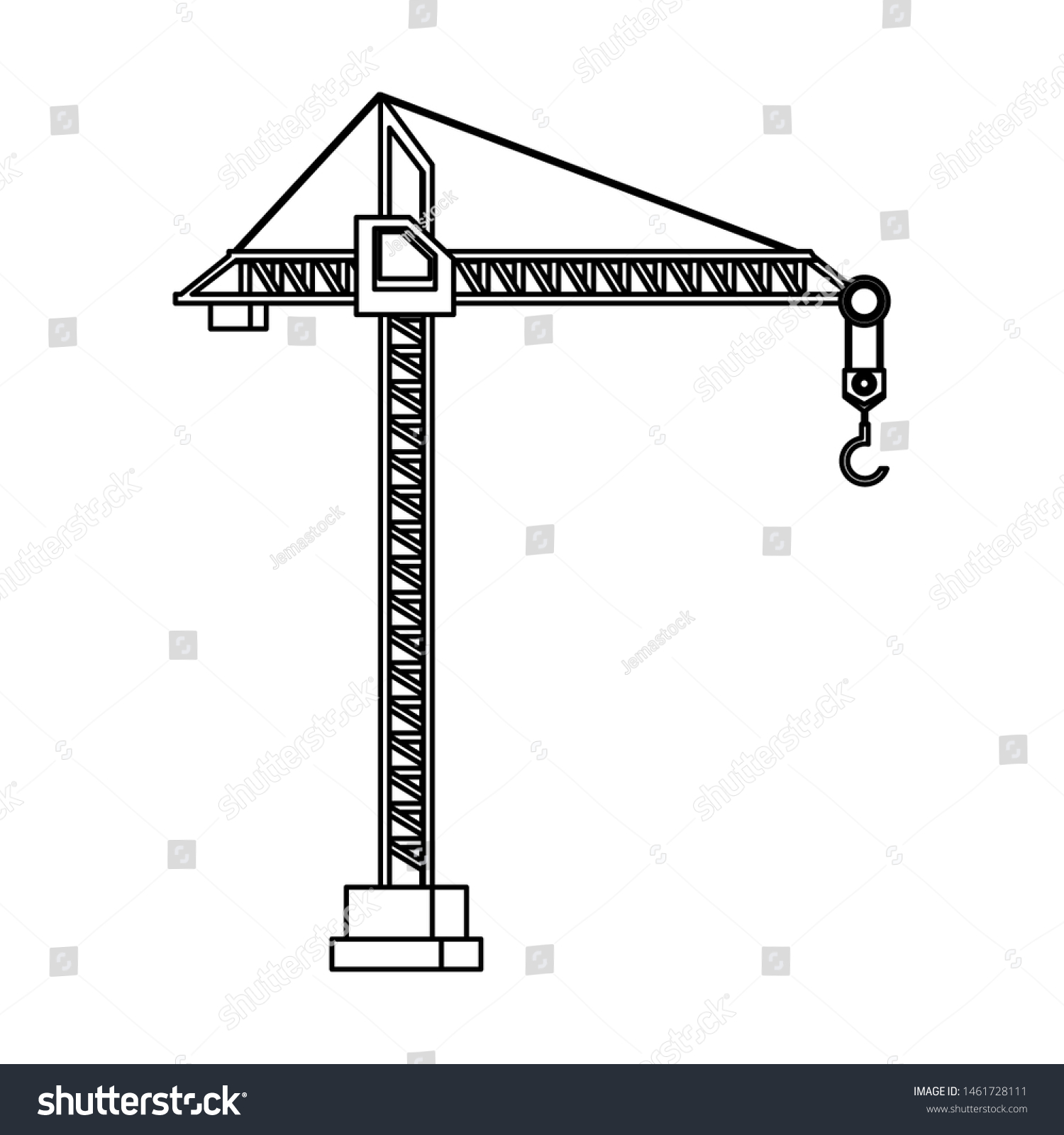 Construction Architecture Engineering Tower Crane Cartoon Stock Vector ...