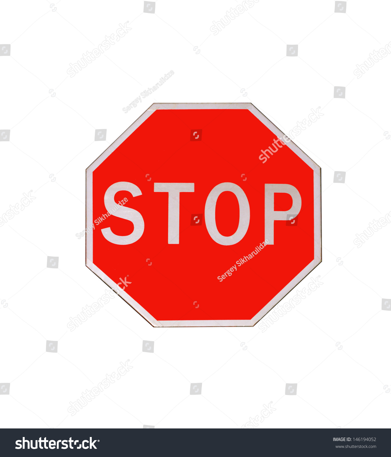 Road Sign Stop Give Way Isolated Stock Photo 146194052 